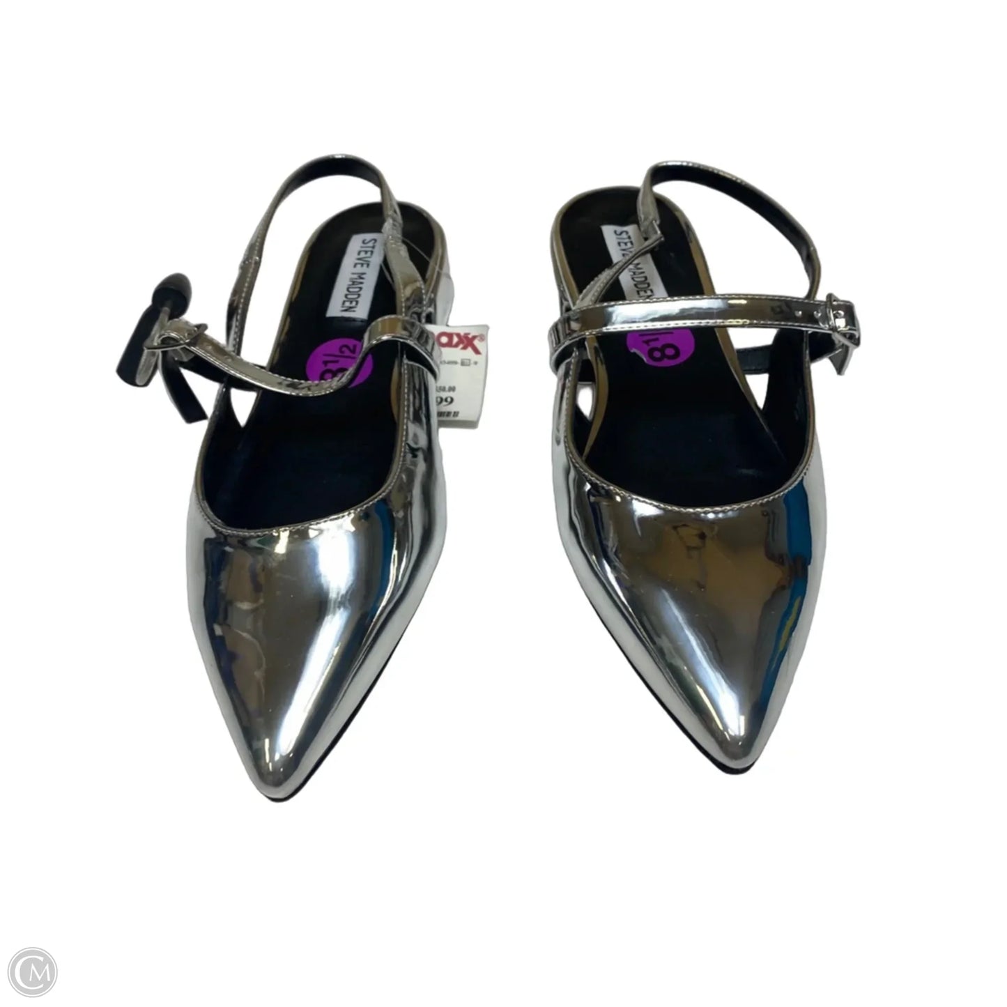 Shoes Heels Block By Steve Madden In Silver, Size: 8.5