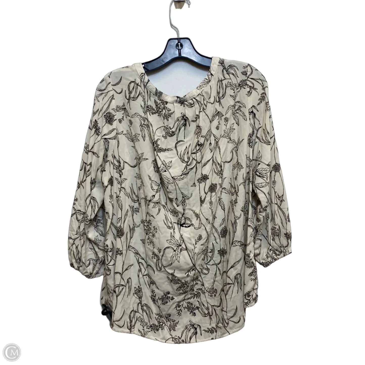 Top 3/4 Sleeve By Philosophy In Cream, Size: 1x