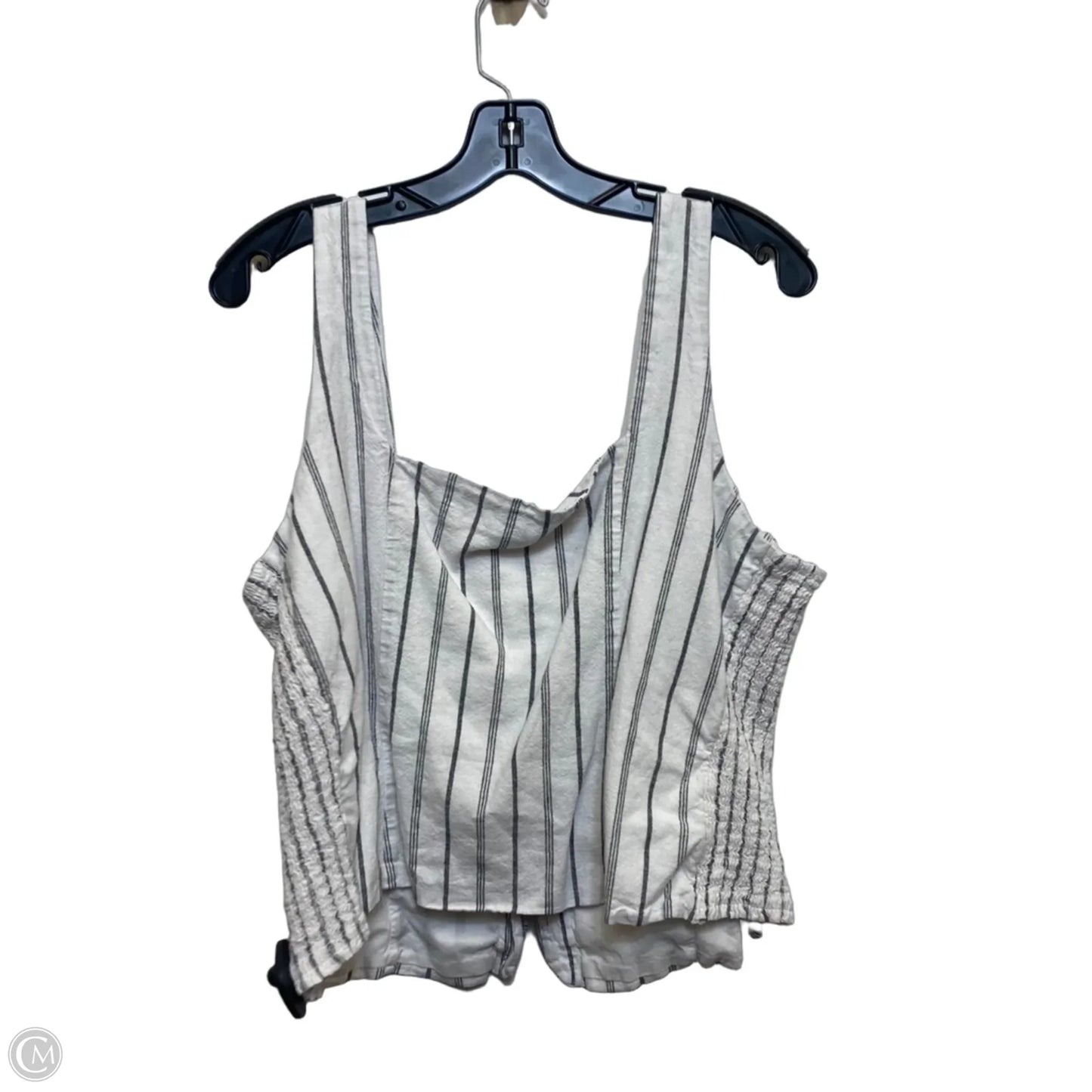 Top Sleeveless By Old Navy In Grey & White, Size: 1x