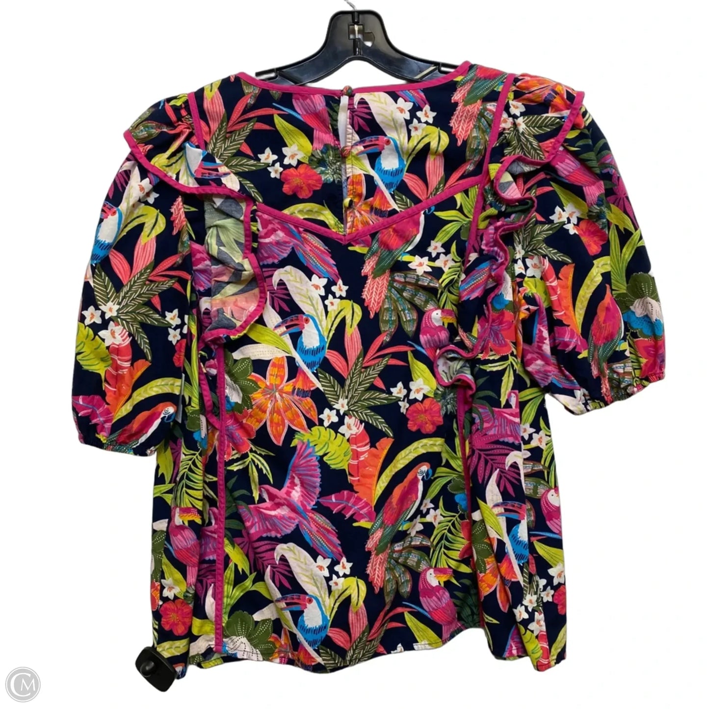 Top Short Sleeve By Crown And Ivy In Blue & Pink, Size: L