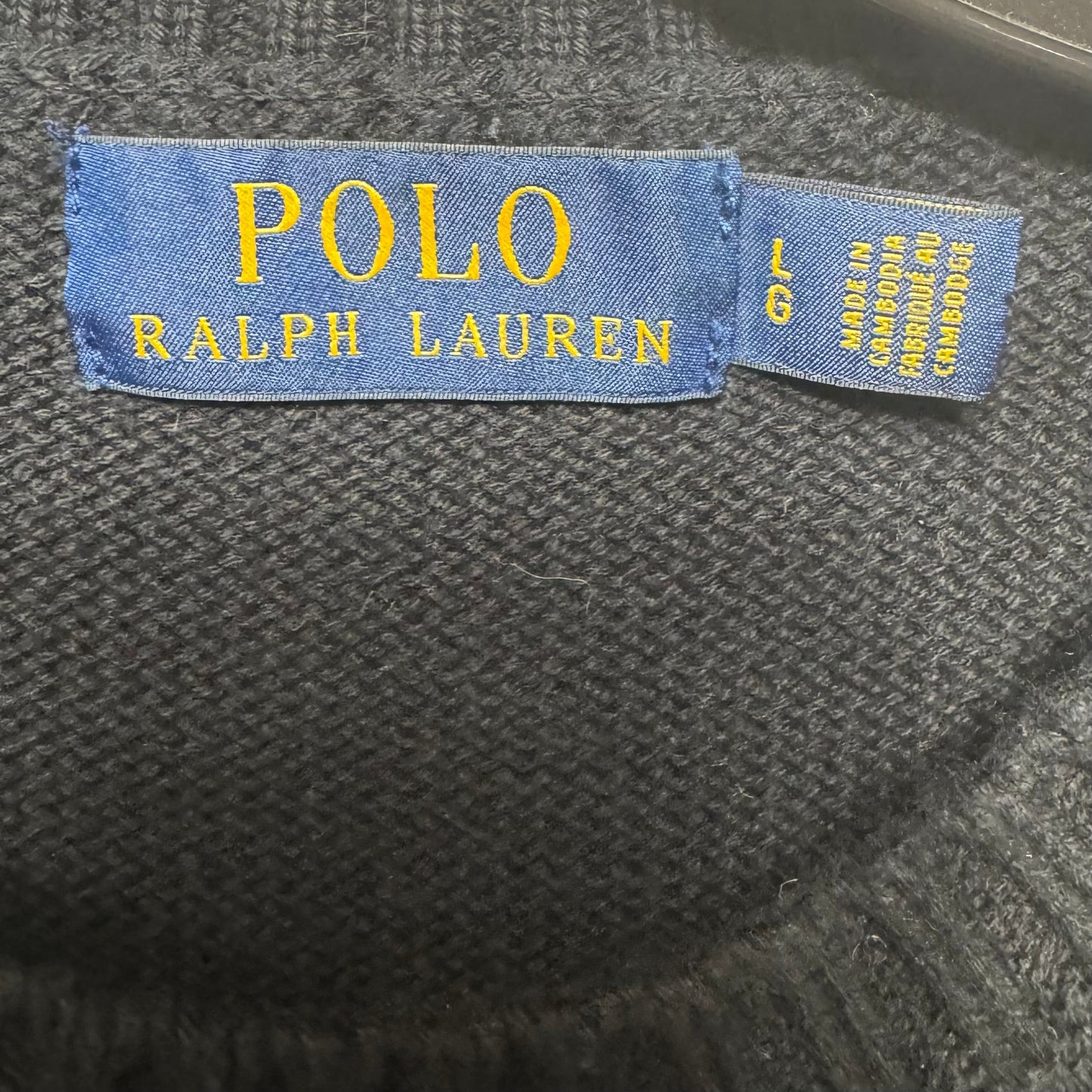 Sweater By Polo Ralph Lauren In Black, Size: L