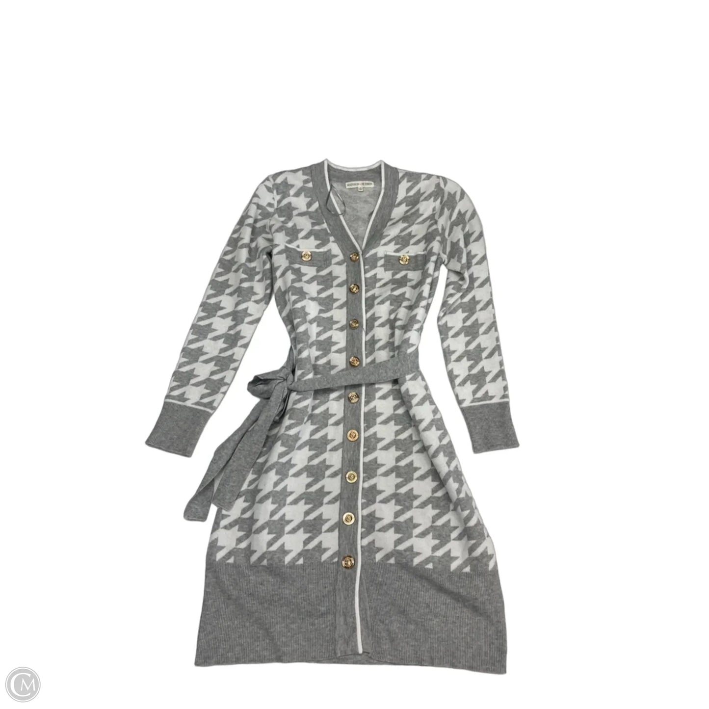 Sweater By Clothes Mentor In Grey & White, Size: M