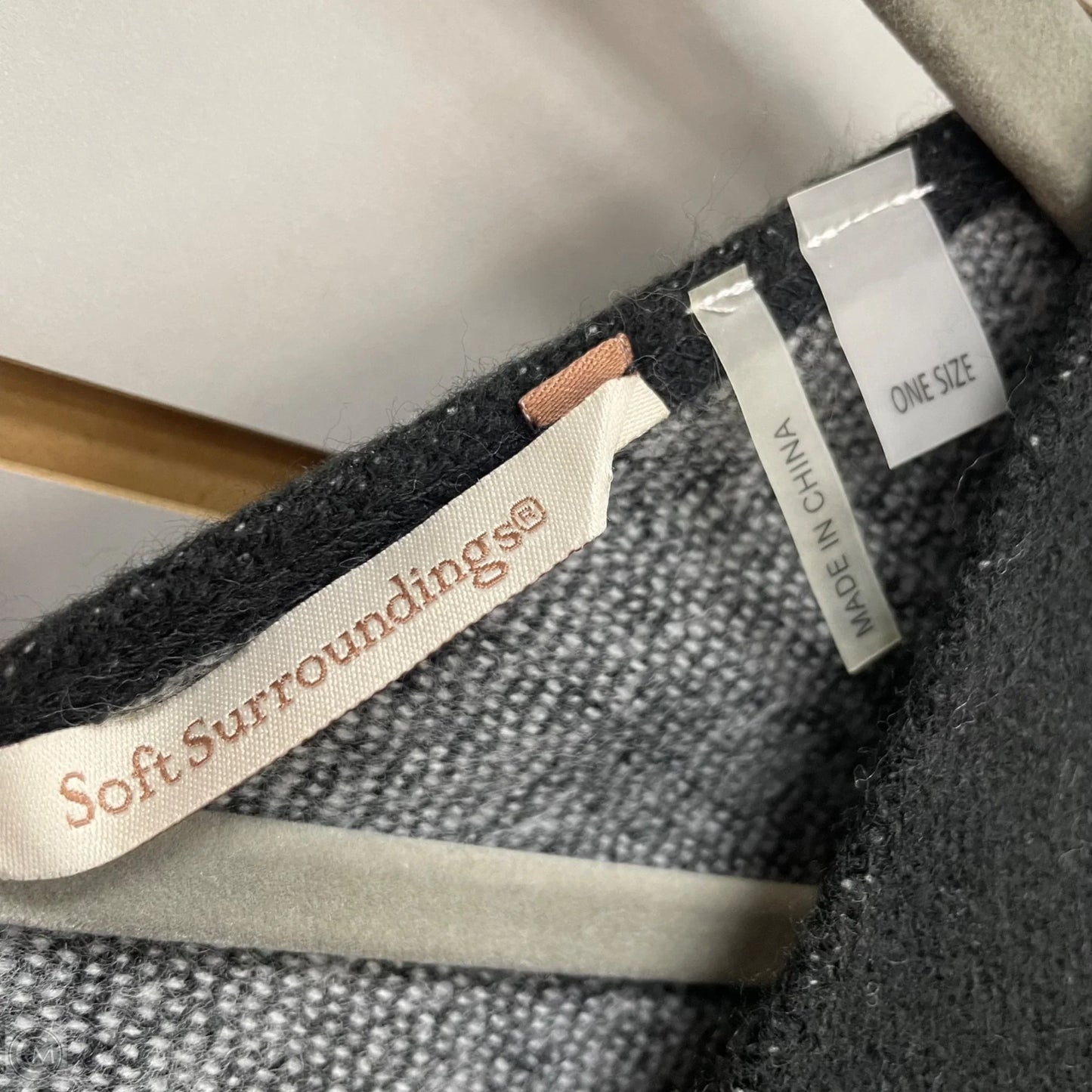 Shawl By Soft Surroundings In Black & Grey, Size: Osfm