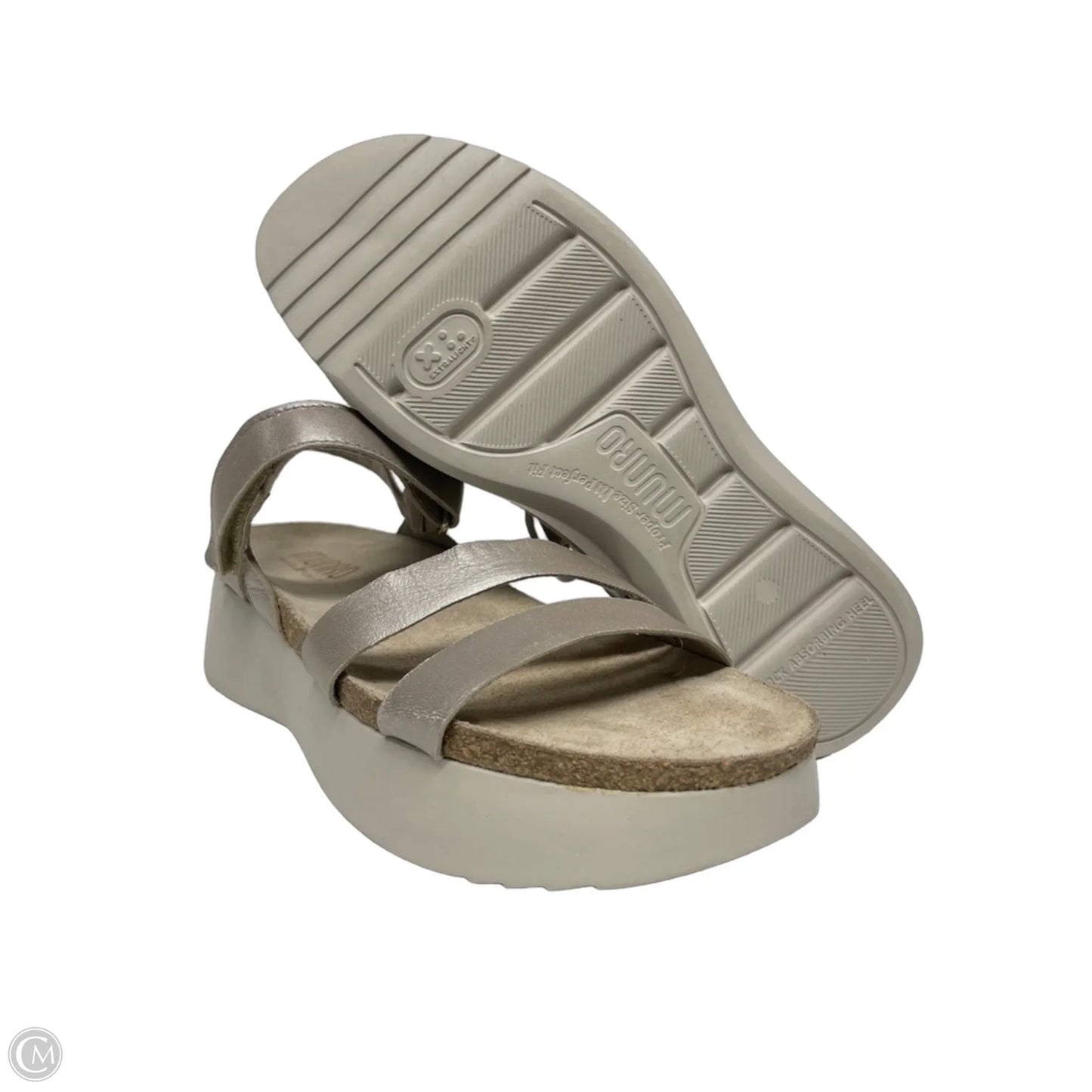 Sandals Heels Platform By Munro In Taupe, Size: 7.5