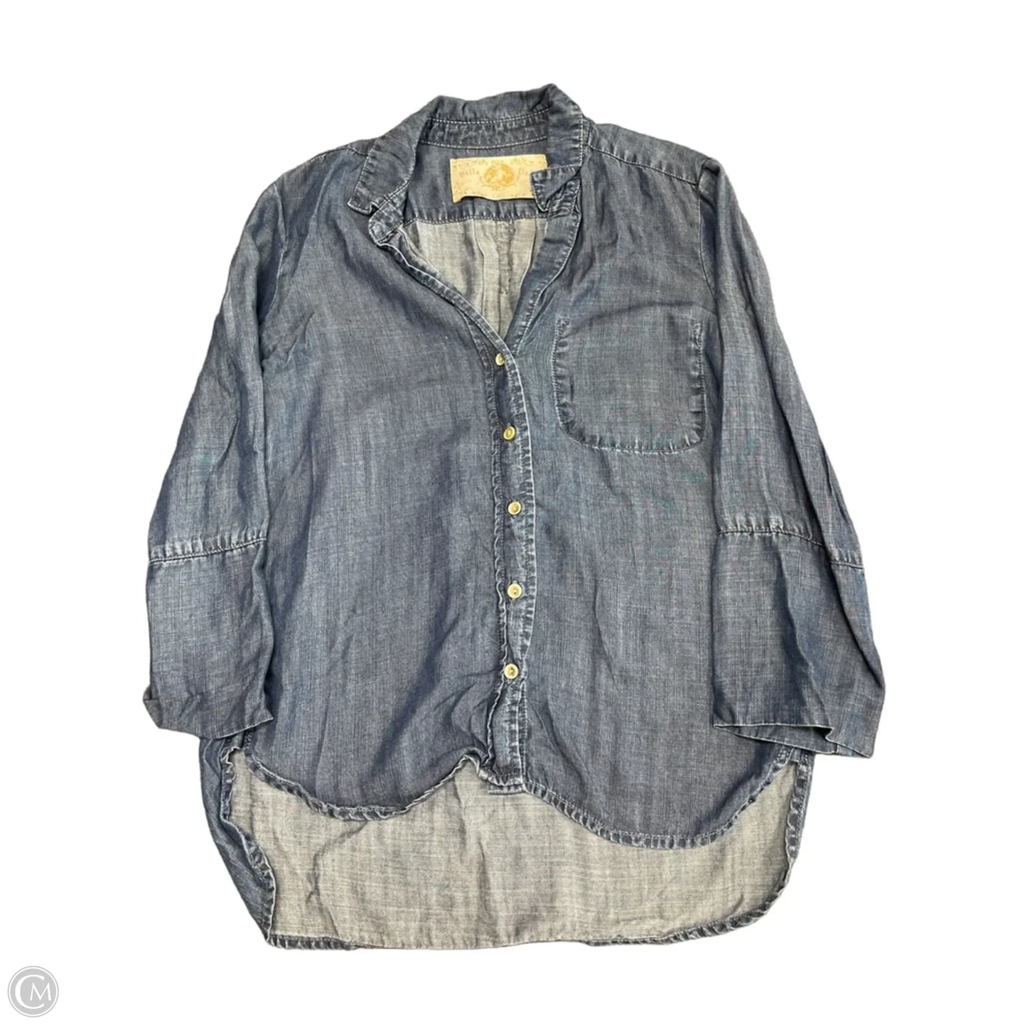 Top 3/4 Sleeve By Bella Dahl In Blue Denim, Size: Xs