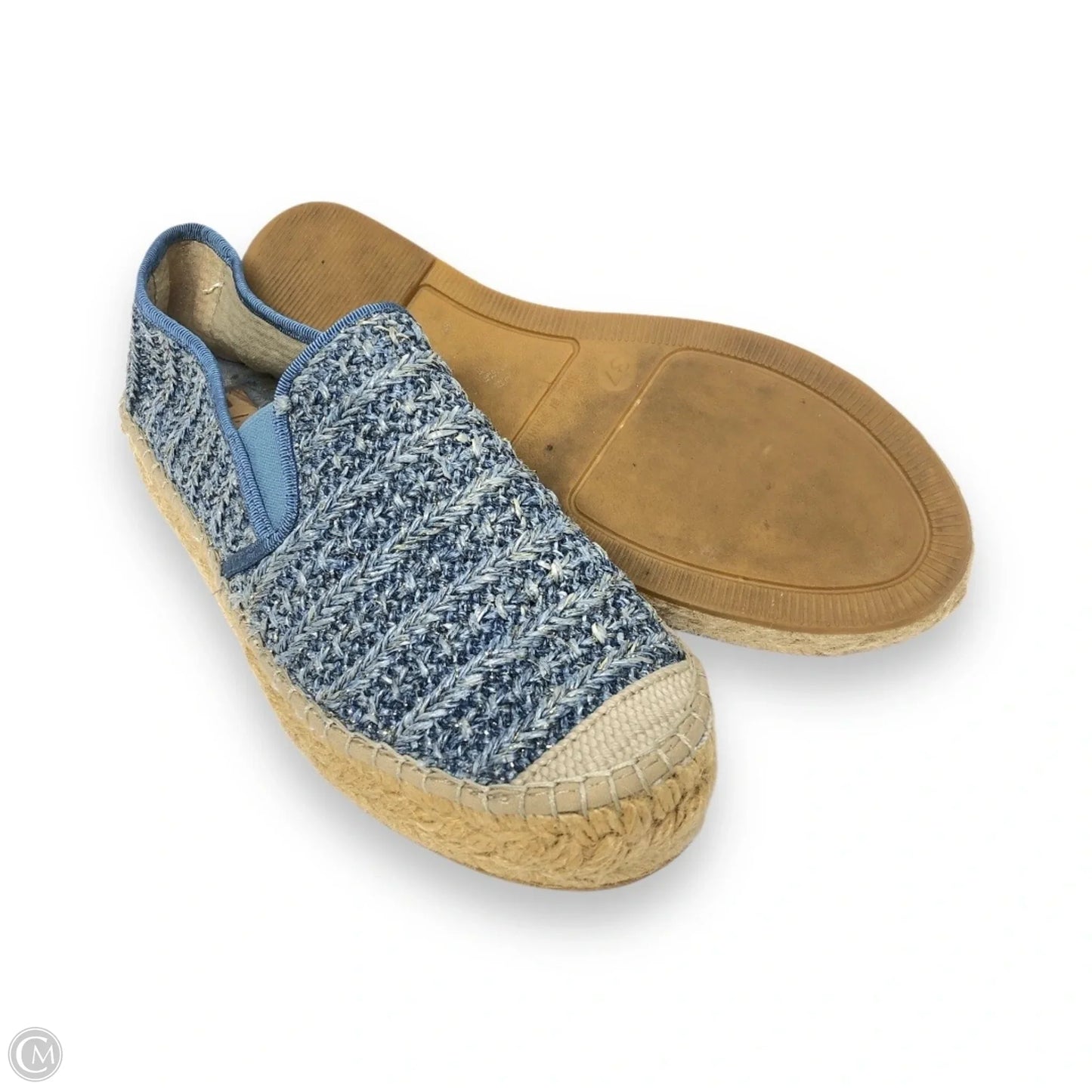 Shoes Flats By Clothes Mentor In Blue & Brown, Size: 7.5