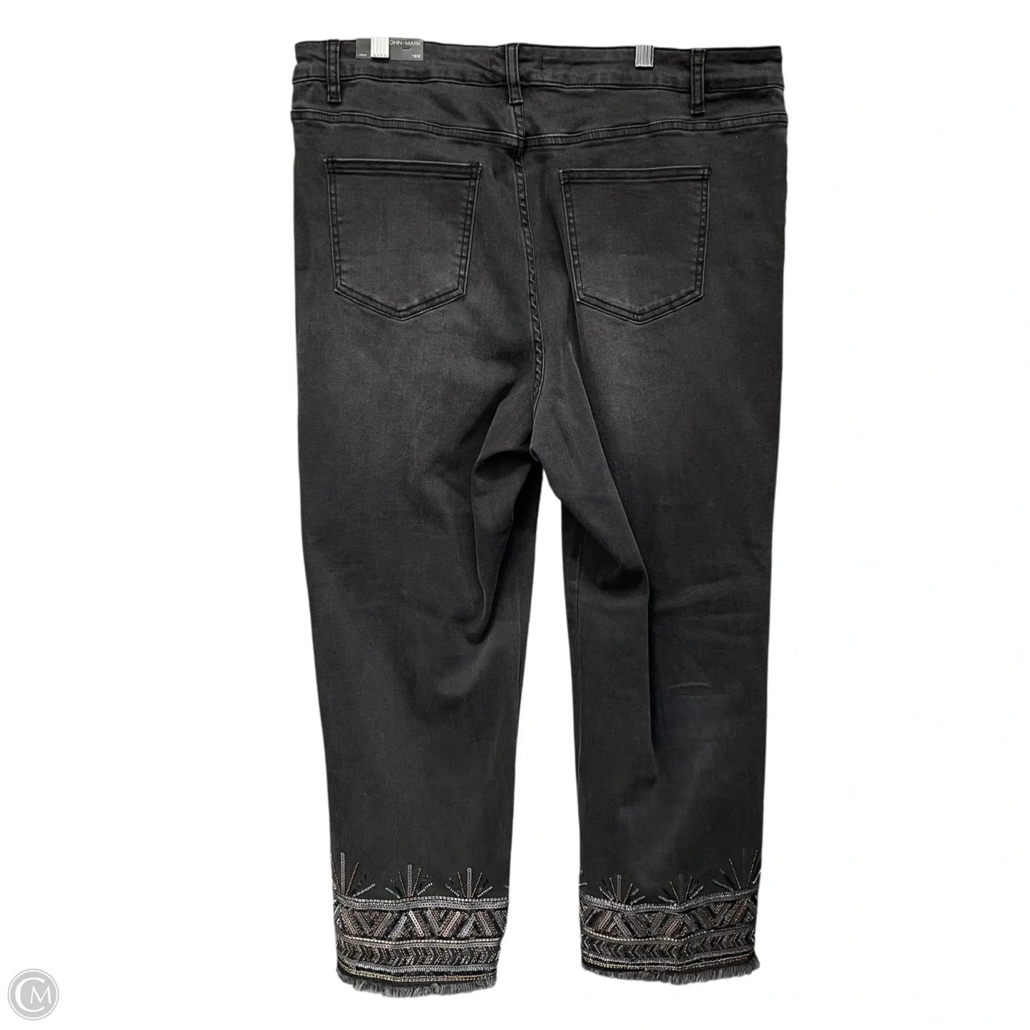Jeans Straight By John Mark In Black Denim, Size: 18