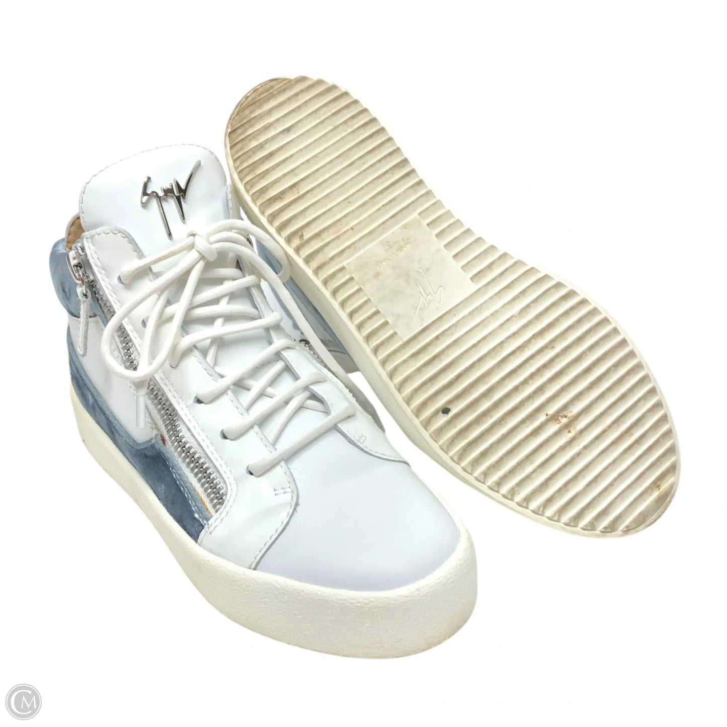 Shoes Designer By Giuseppe Zanotti In Blue & White, Size: 6.5