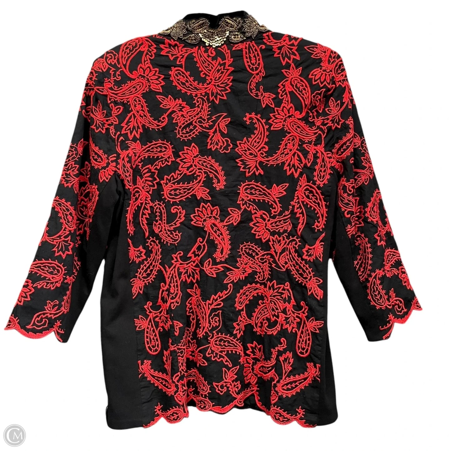 Jacket Other By Chicos In Black & Red, Size: Mp