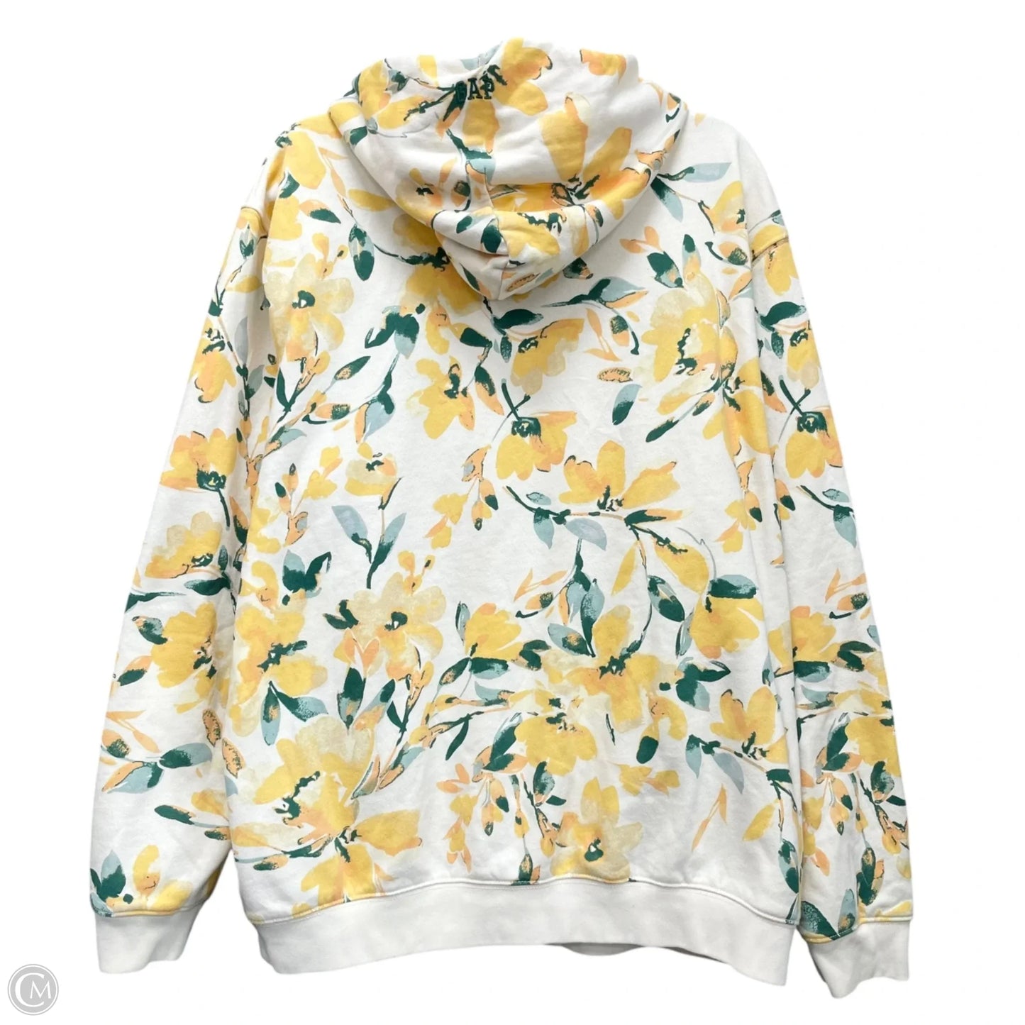 Sweatshirt Hoodie By Gap In Green & Yellow, Size: L