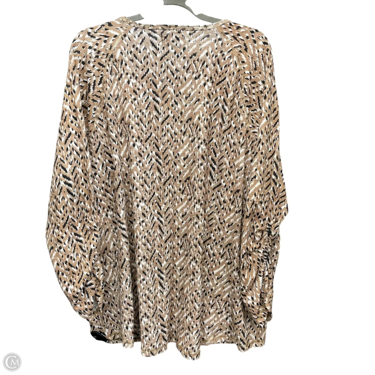 Athletic Top Long Sleeve Crewneck By Kinesis In Black & Tan, Size: 3x