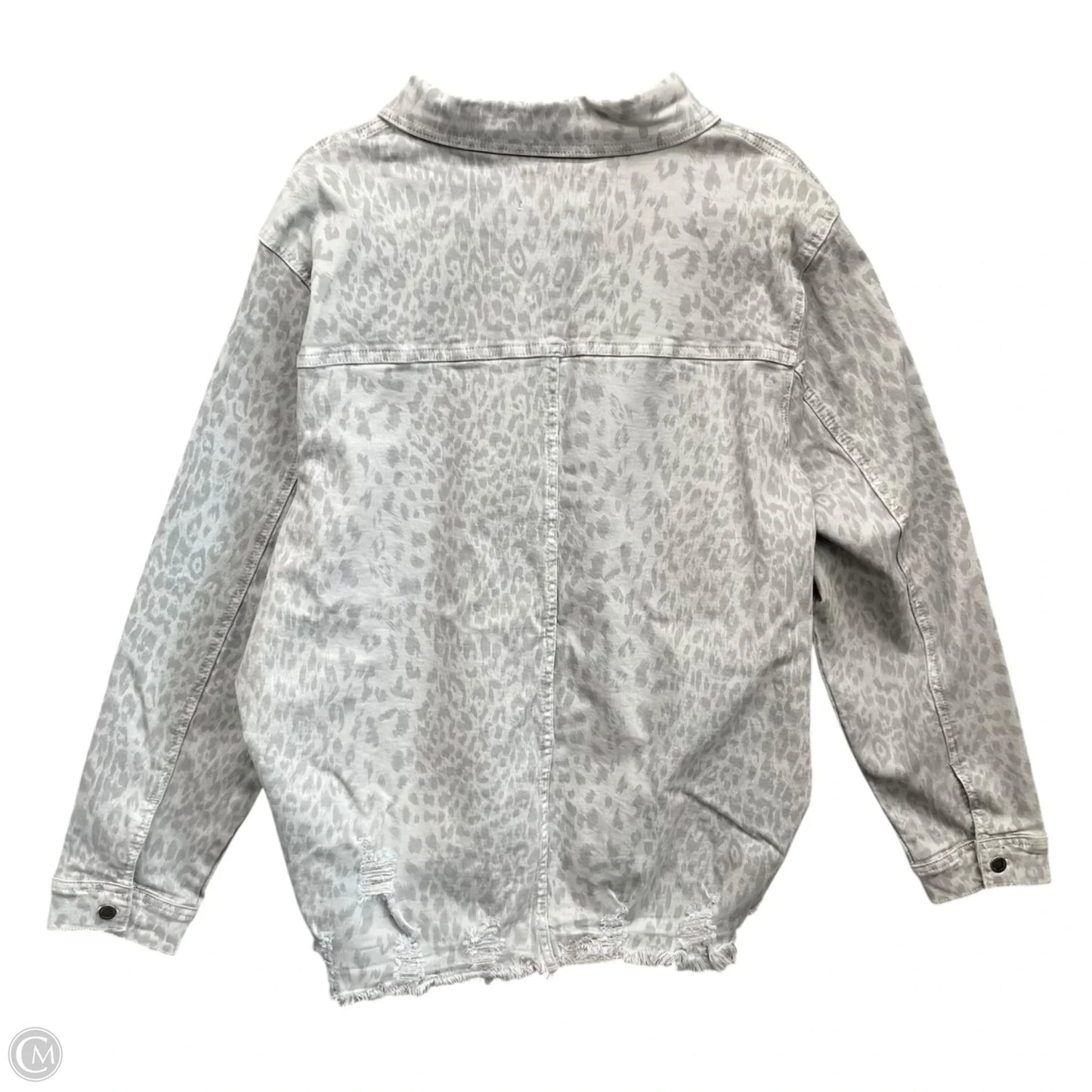 Jacket Denim By Kancan In Grey Denim, Size: Xl