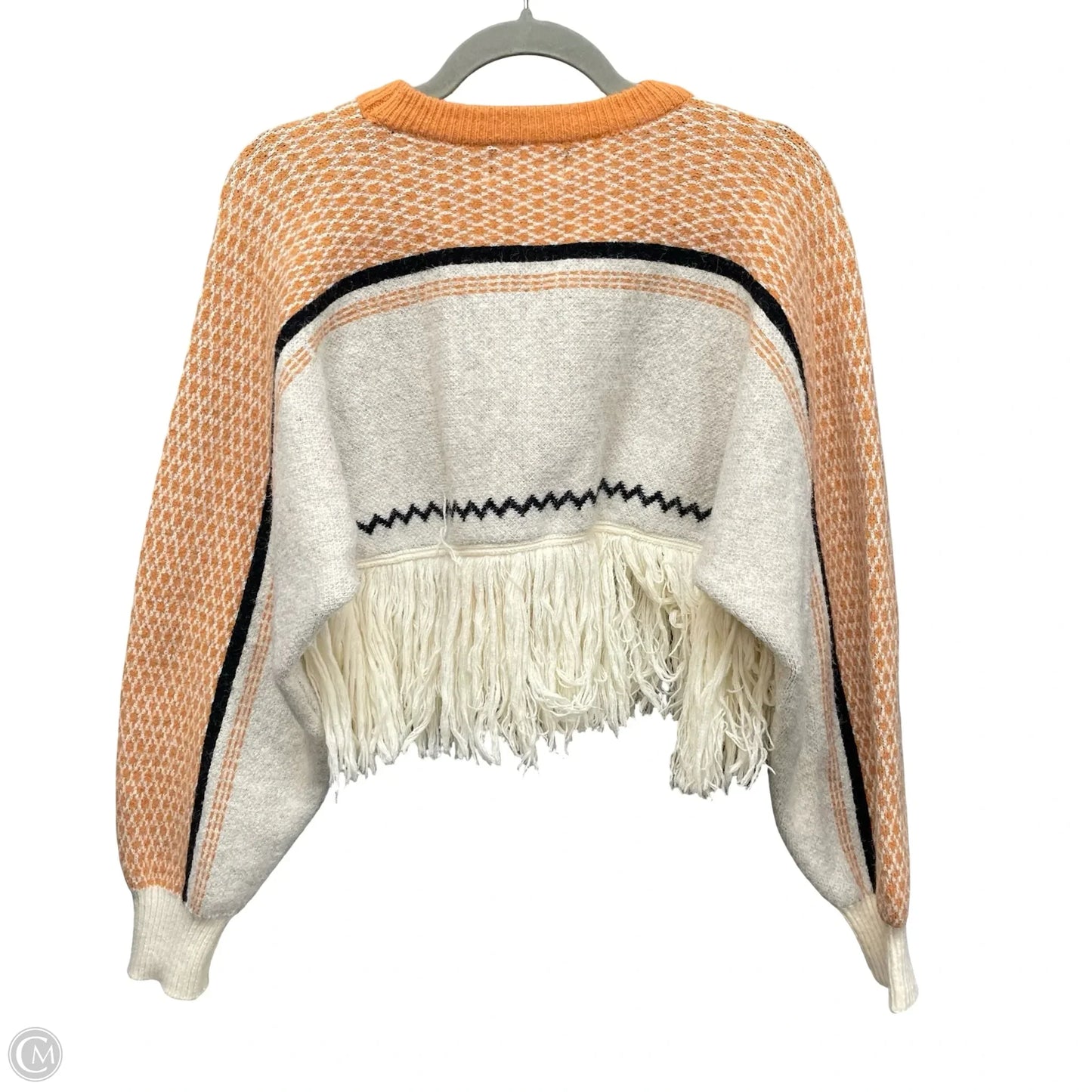 Sweater By Cider In Orange & Tan, Size: L
