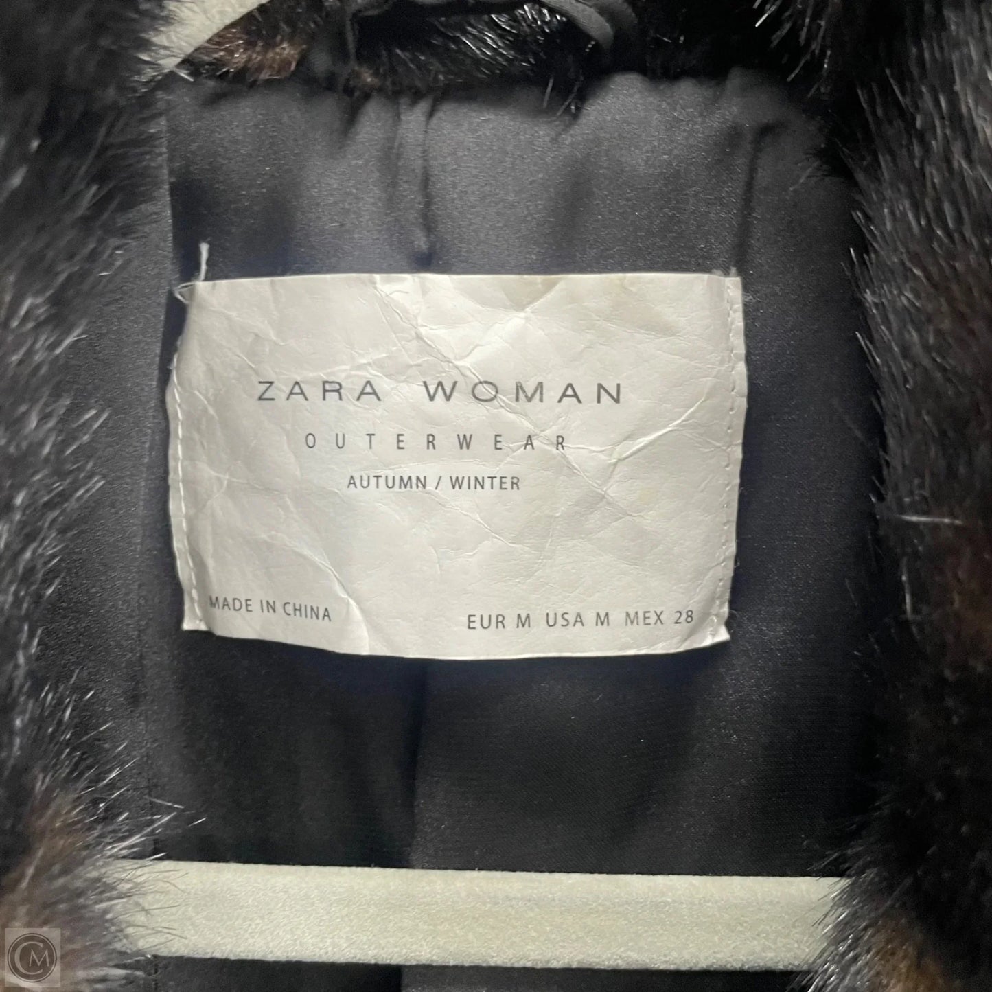 Coat Faux Fur & Sherpa By Zara In Brown, Size: M