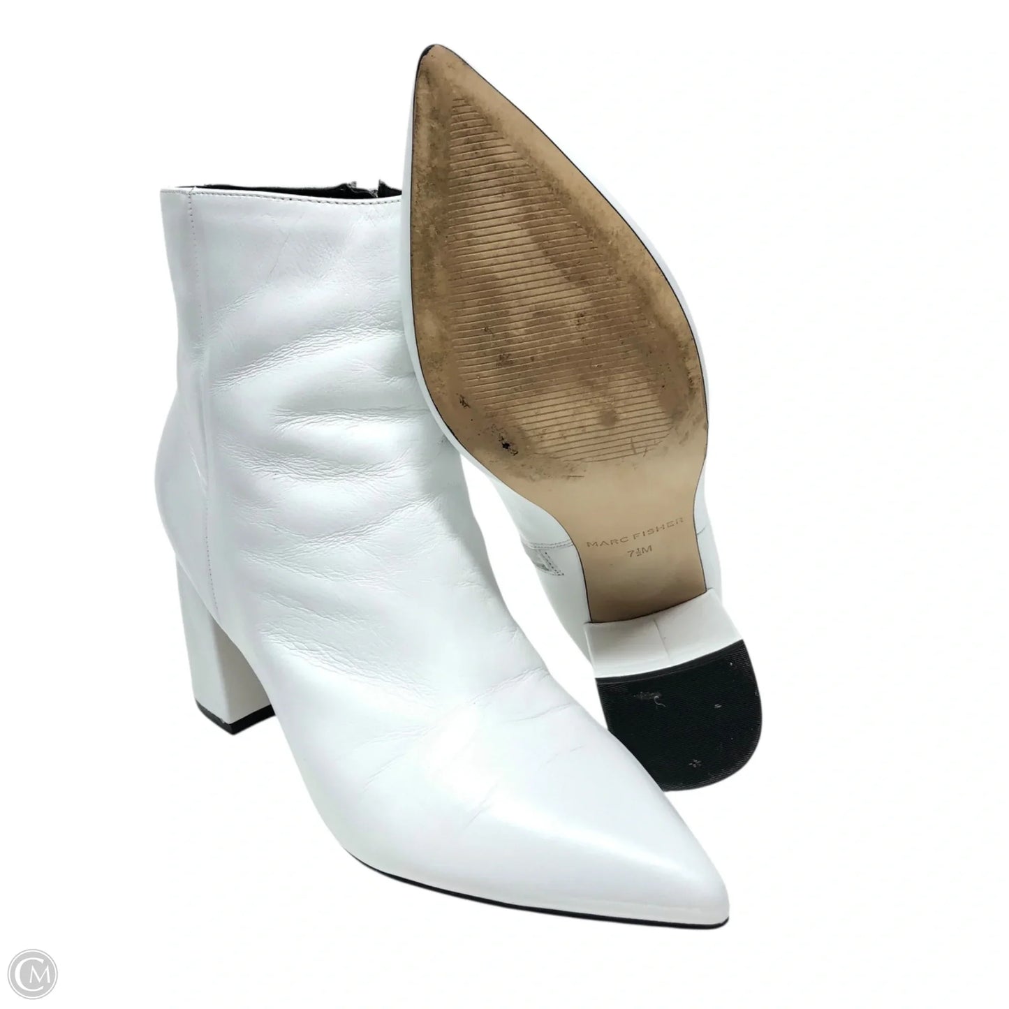 Boots Ankle Heels By Marc Fisher In White, Size: 7.5