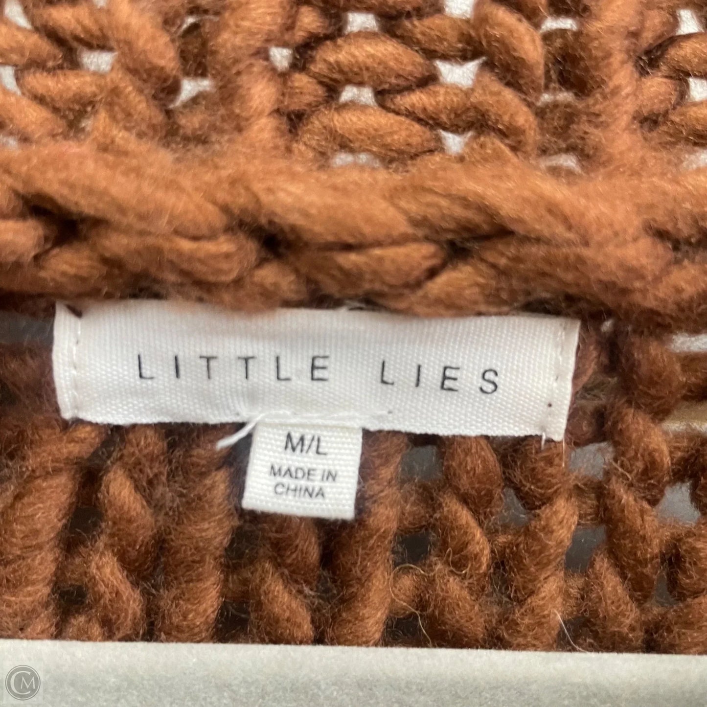 Sweater Cardigan By Little Lies In Brown, Size: M