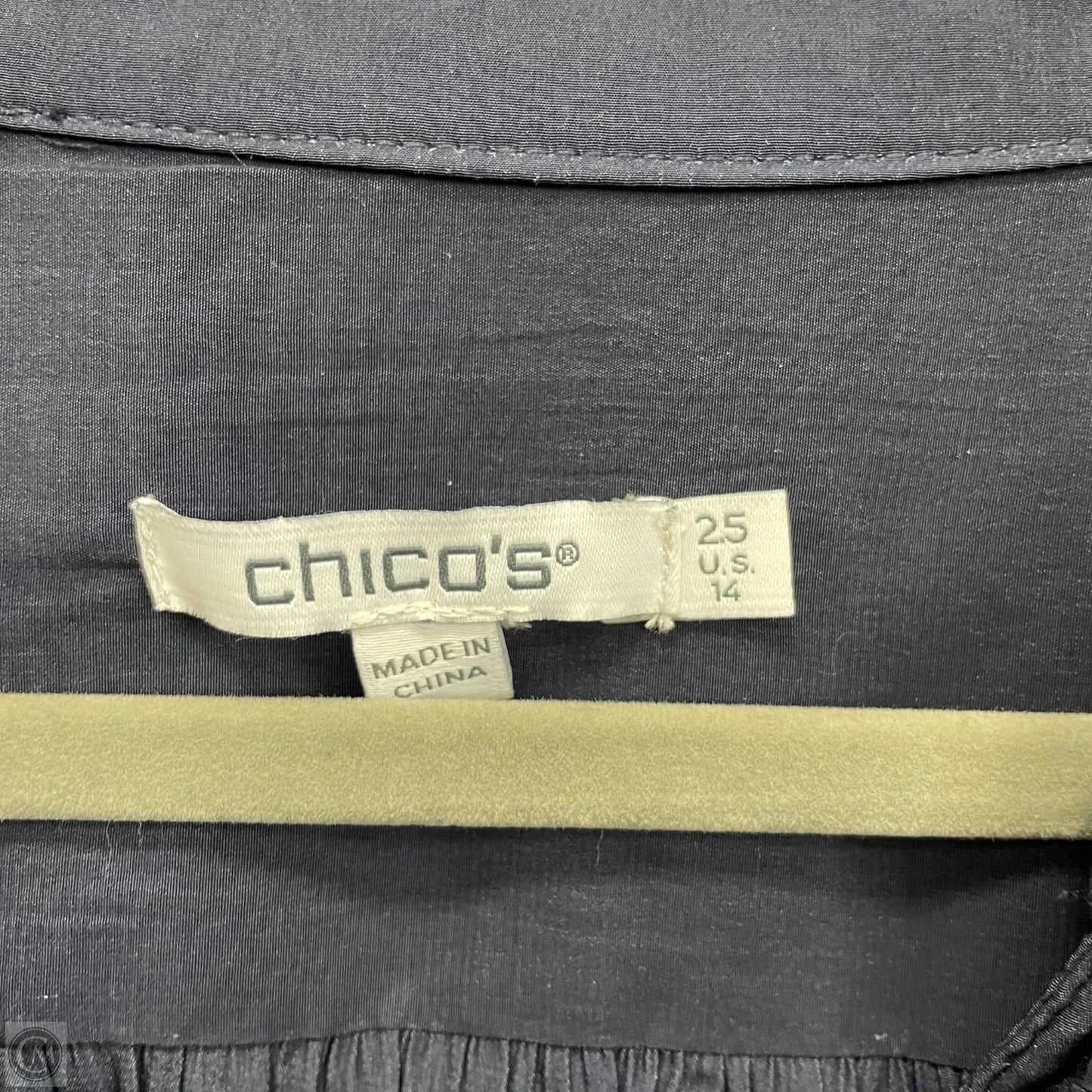 Blouse 3/4 Sleeve By Chicos In Navy, Size: 14