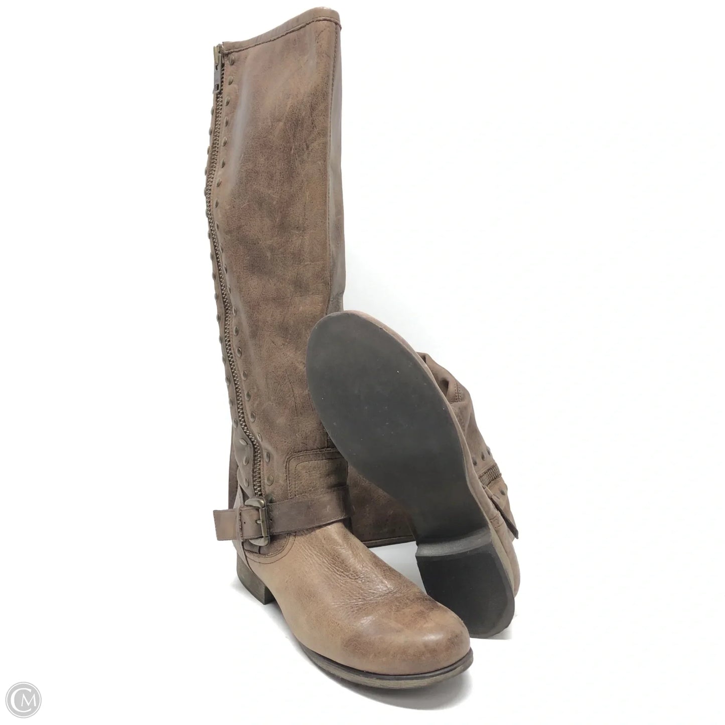 Boots Knee Flats By Steve Madden In Taupe, Size: 11