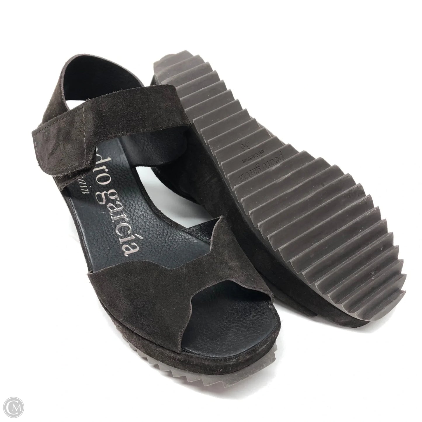 Sandals Heels Wedge By Cma In Brown, Size: 5.5