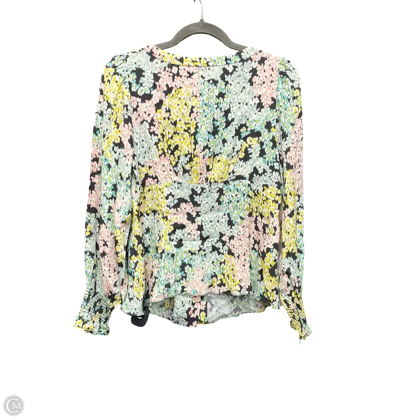 Blouse Long Sleeve By Loft In Green & Pink, Size: S