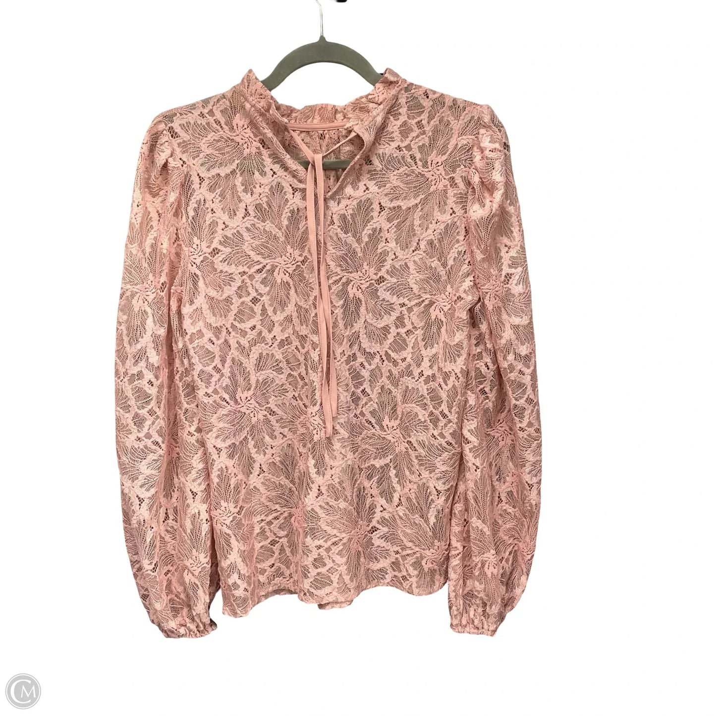 Blouse Long Sleeve By Wayf In Pink, Size: S