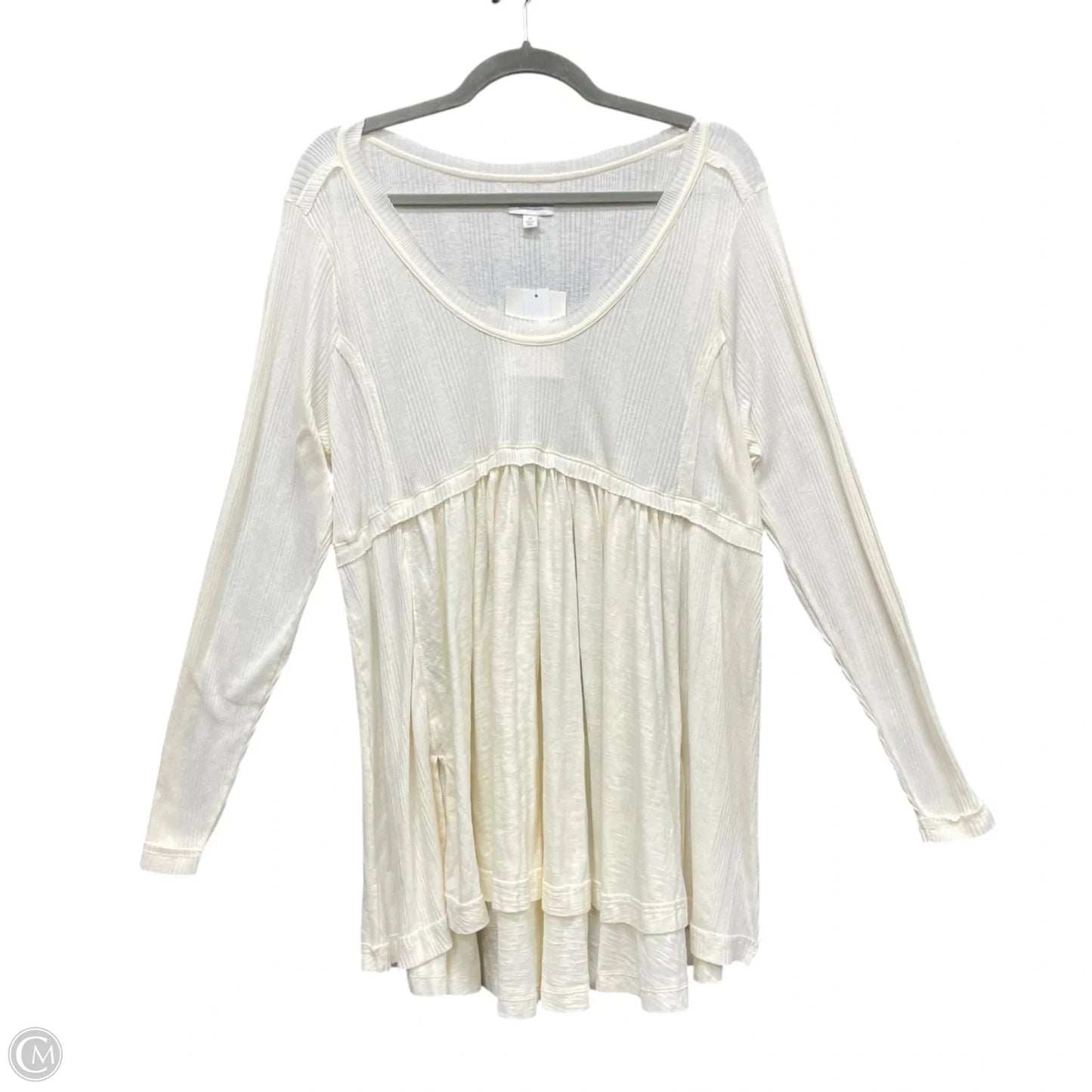 Tunic Long Sleeve By True Craft In Cream, Size: 2x