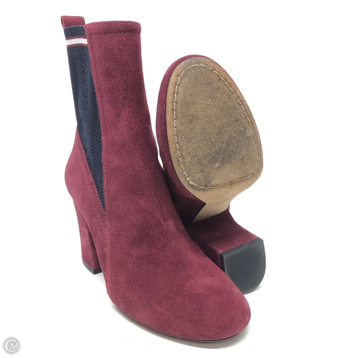 Boots Ankle Heels By Etienne Aigner In Maroon, Size: 6