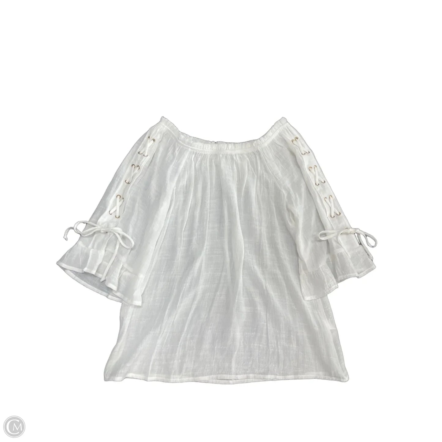 Blouse 3/4 Sleeve By Naif In White, Size: M