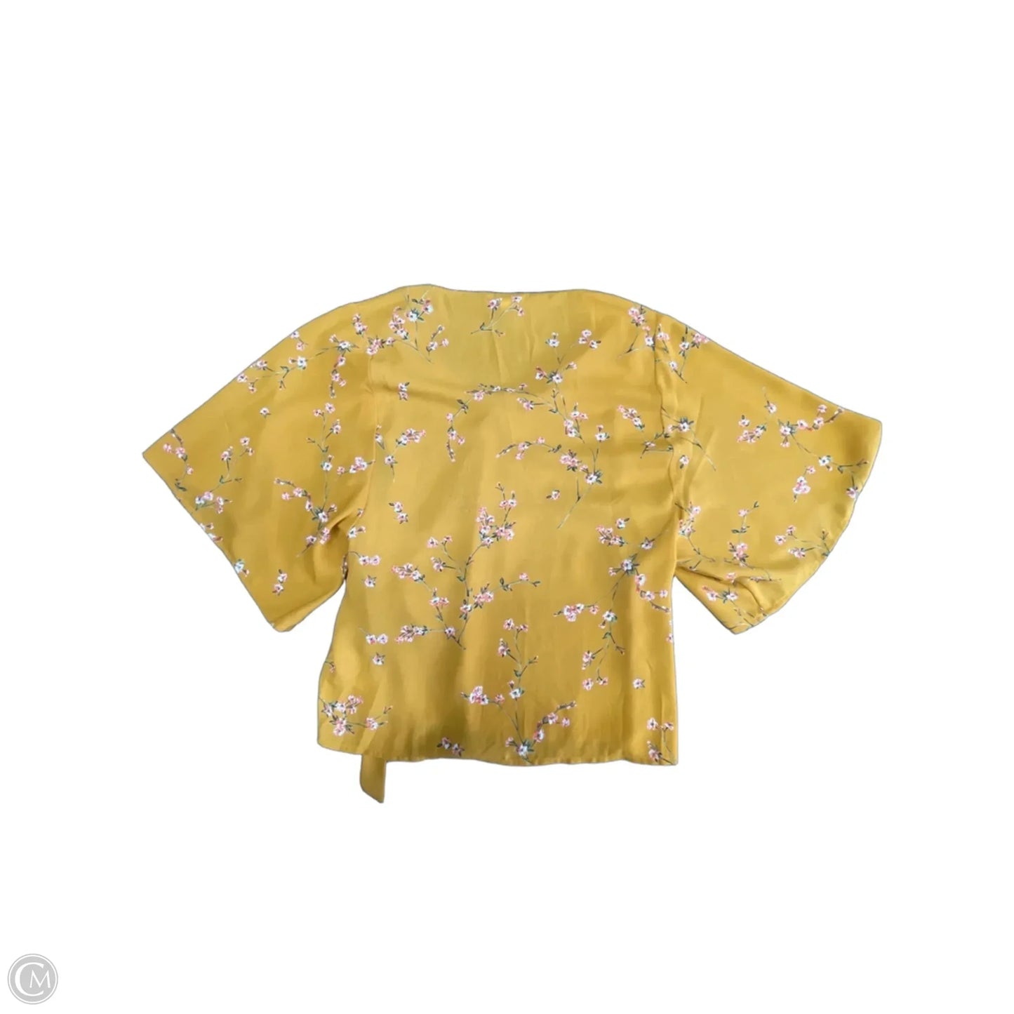 Top Short Sleeve By Express In Yellow, Size: Xs