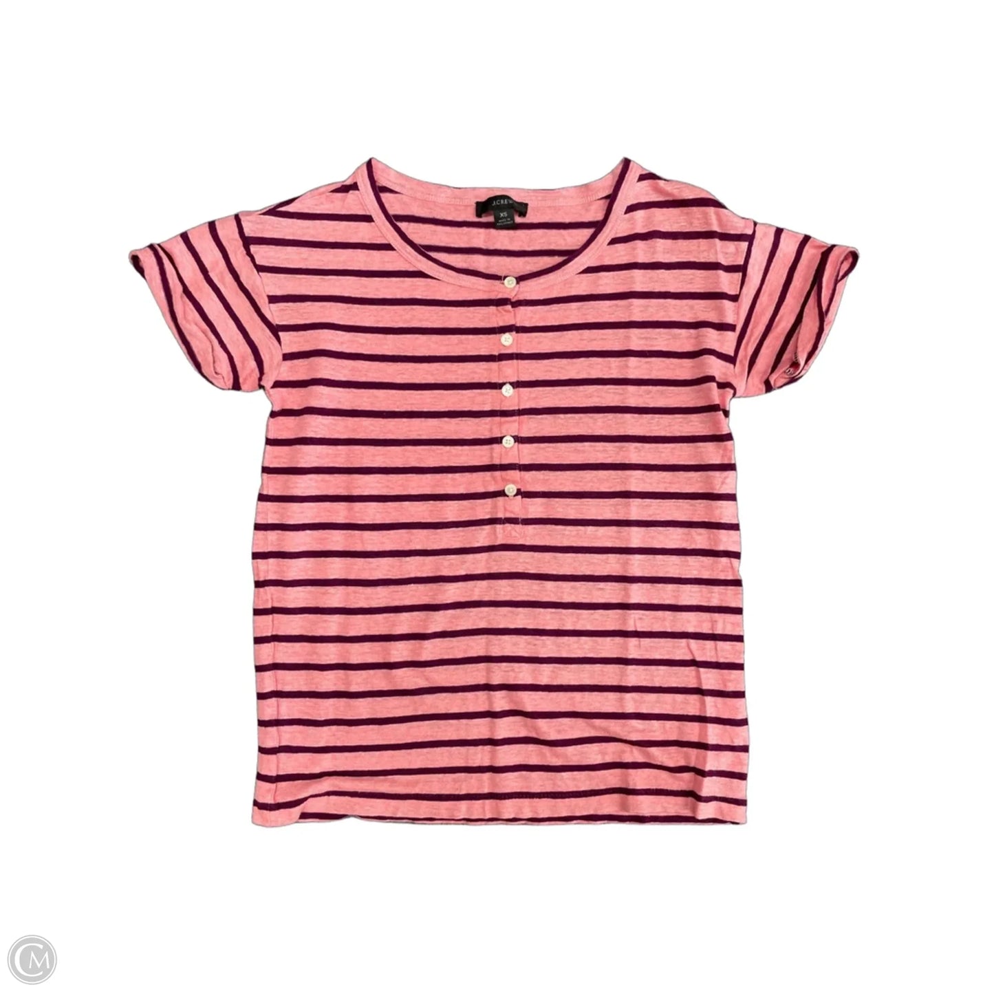 Top Short Sleeve Basic By J. Crew In Pink & Purple, Size: Xs