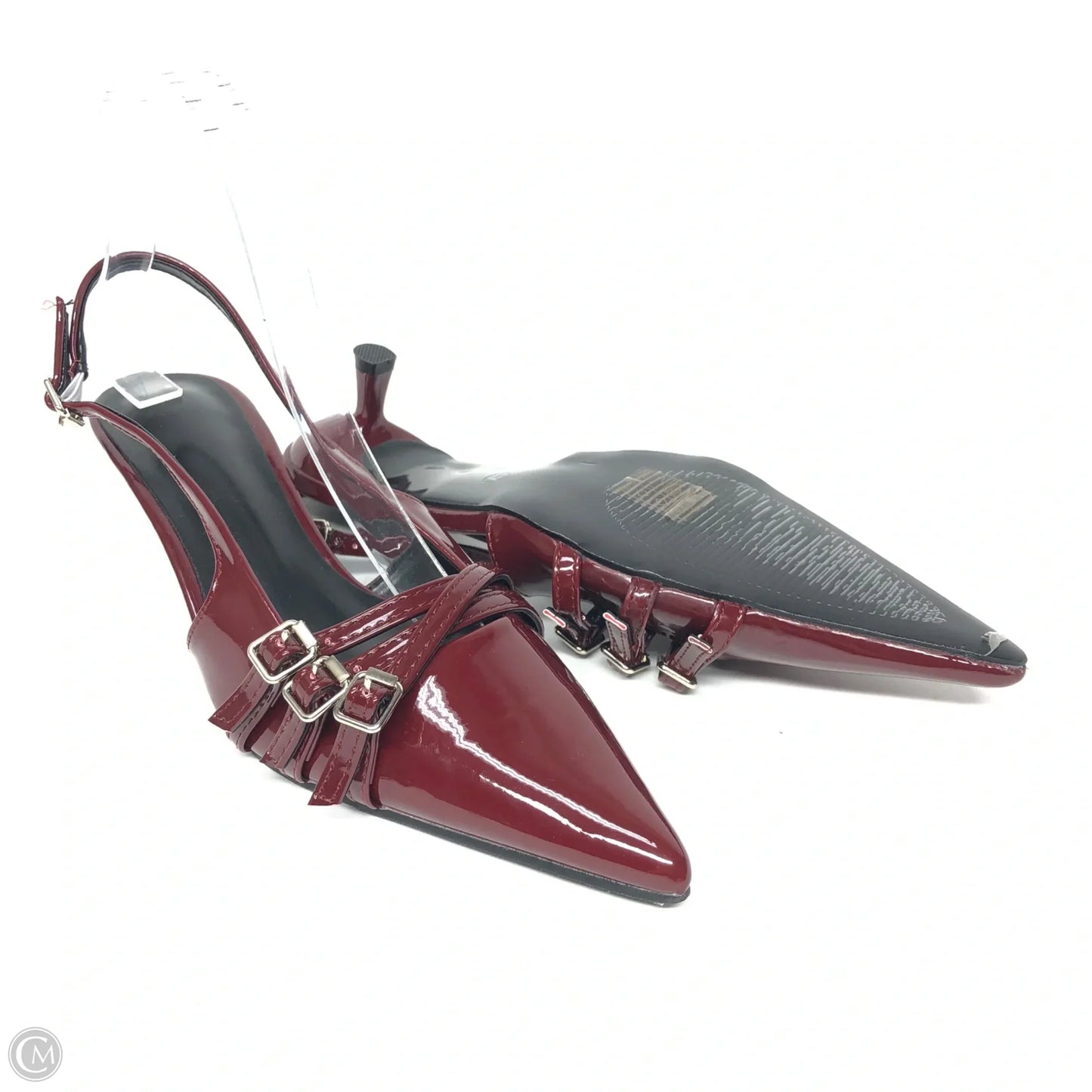 Shoes Heels Kitten By Cme In Maroon, Size: 7