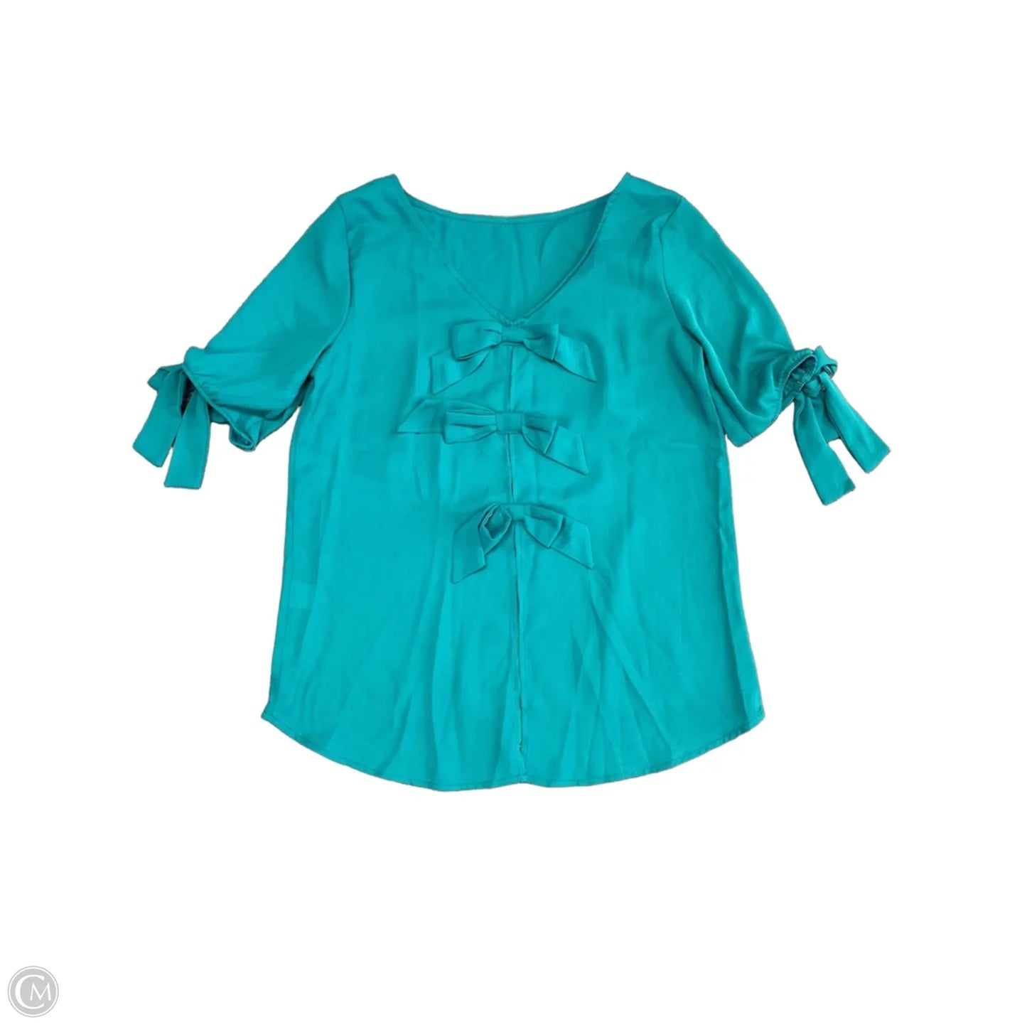 Blouse Short Sleeve By New York And Co In Teal, Size: Xs