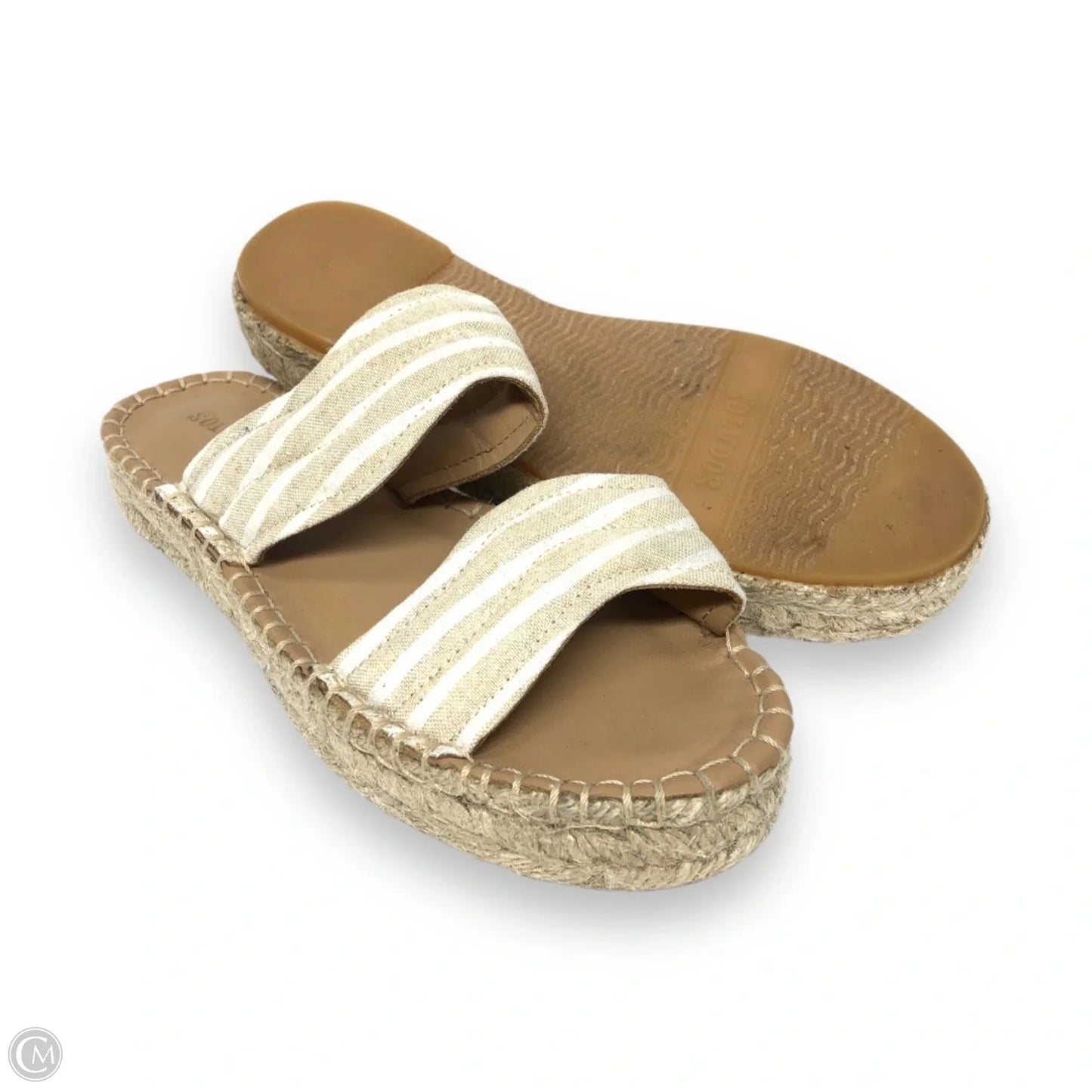 Sandals Heels Kitten By Soludos In Beige, Size: 6
