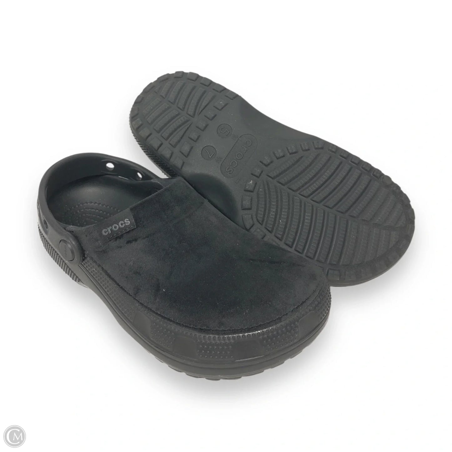 Shoes Flats By Crocs In Black, Size: 7