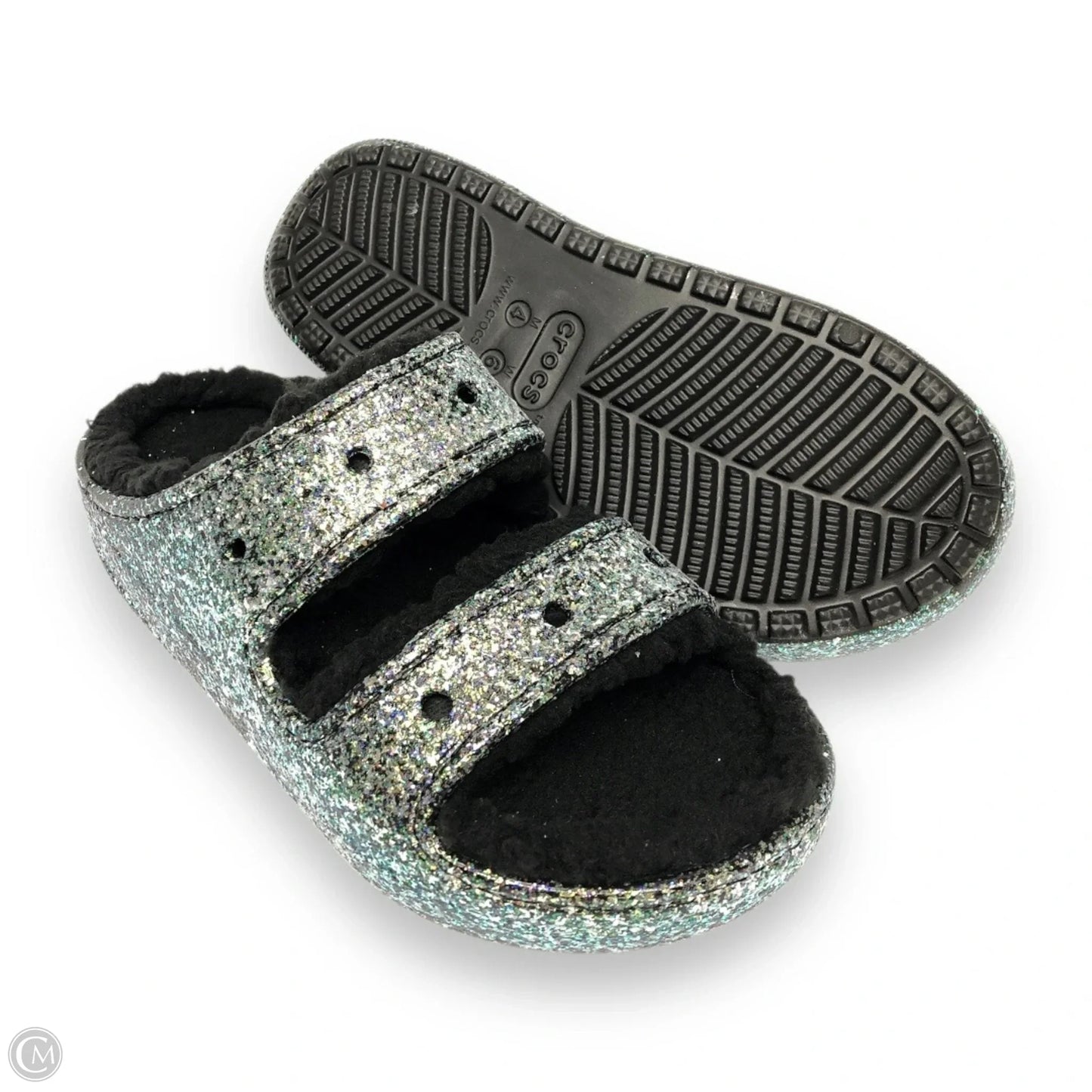 Sandals Flats By Crocs In Green, Size: 6