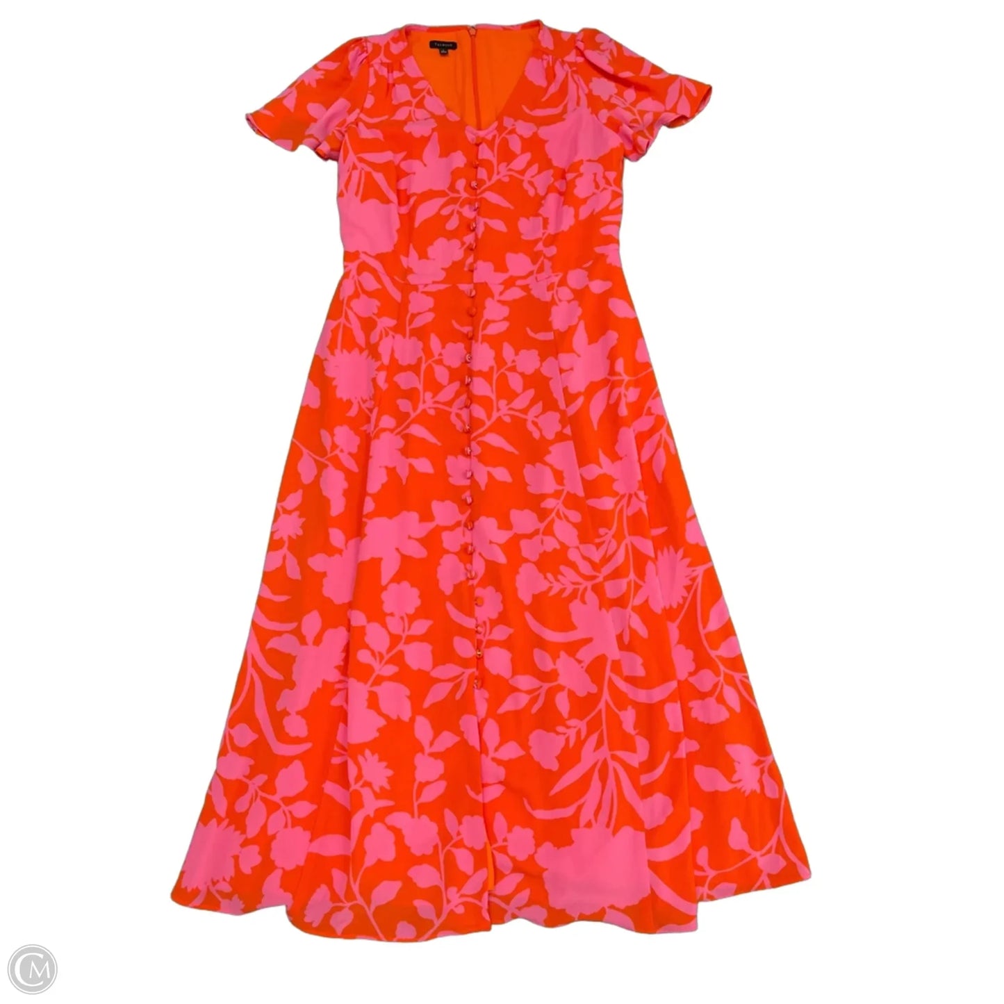 Dress Casual Midi By Talbots In Orange & Pink, Size: 2
