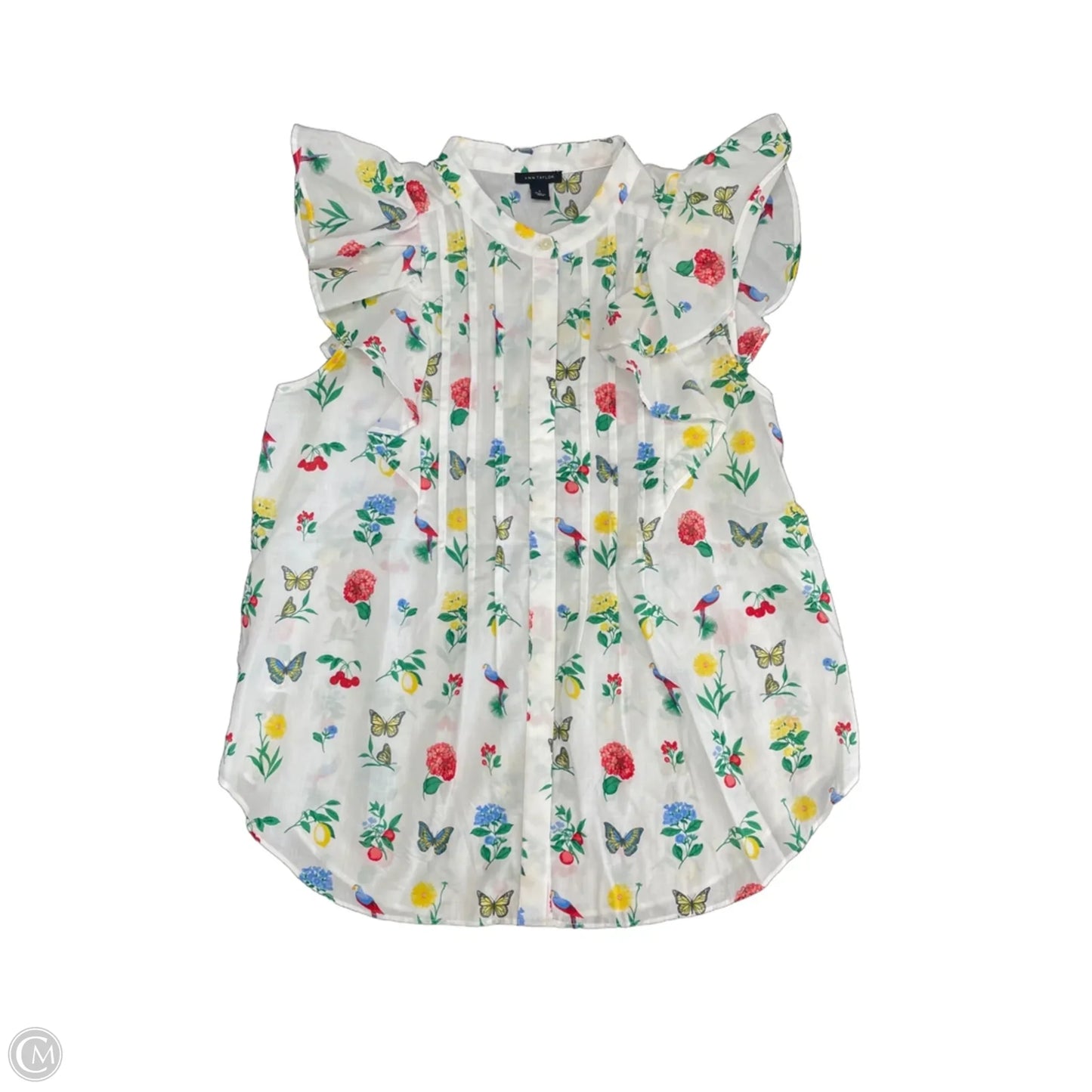 Top Short Sleeve By Ann Taylor In Floral Print, Size: S