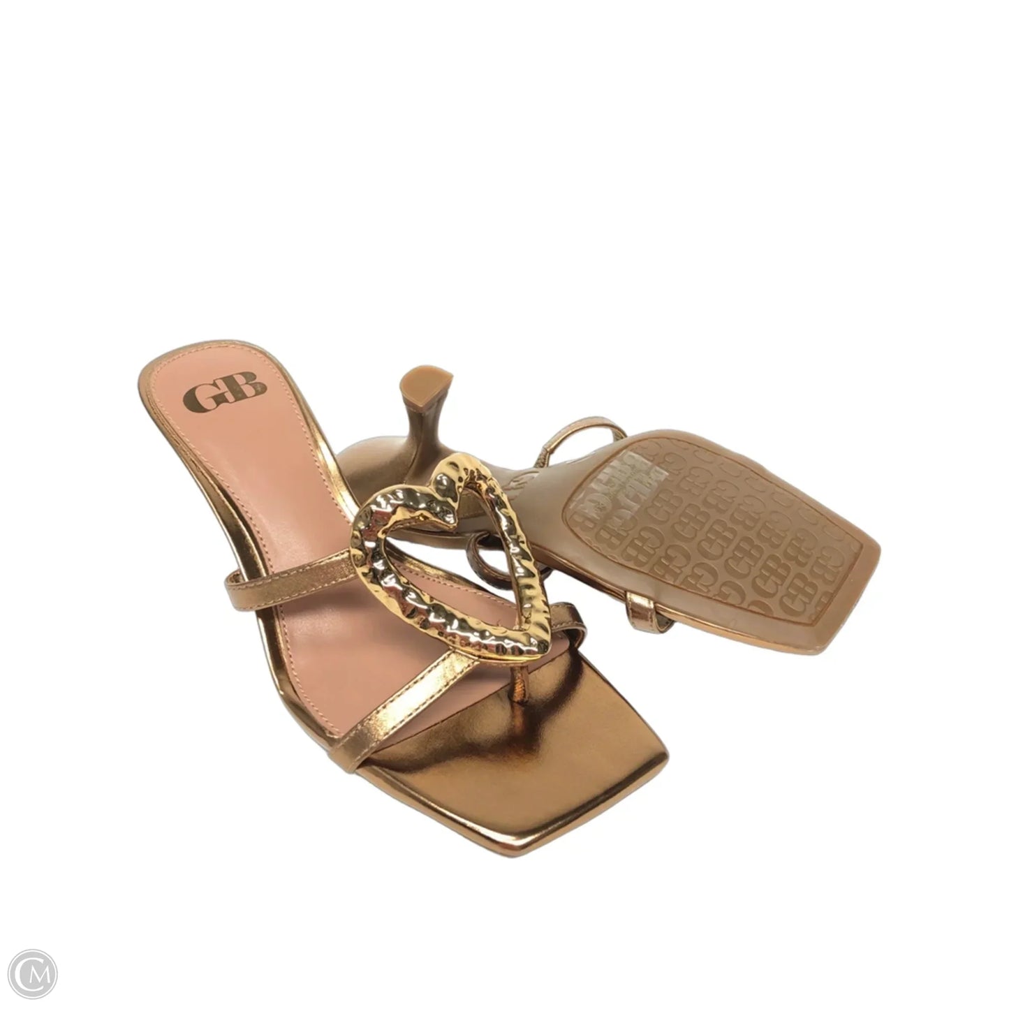 Sandals Heels Kitten By Gb In Bronze, Size: 7.5