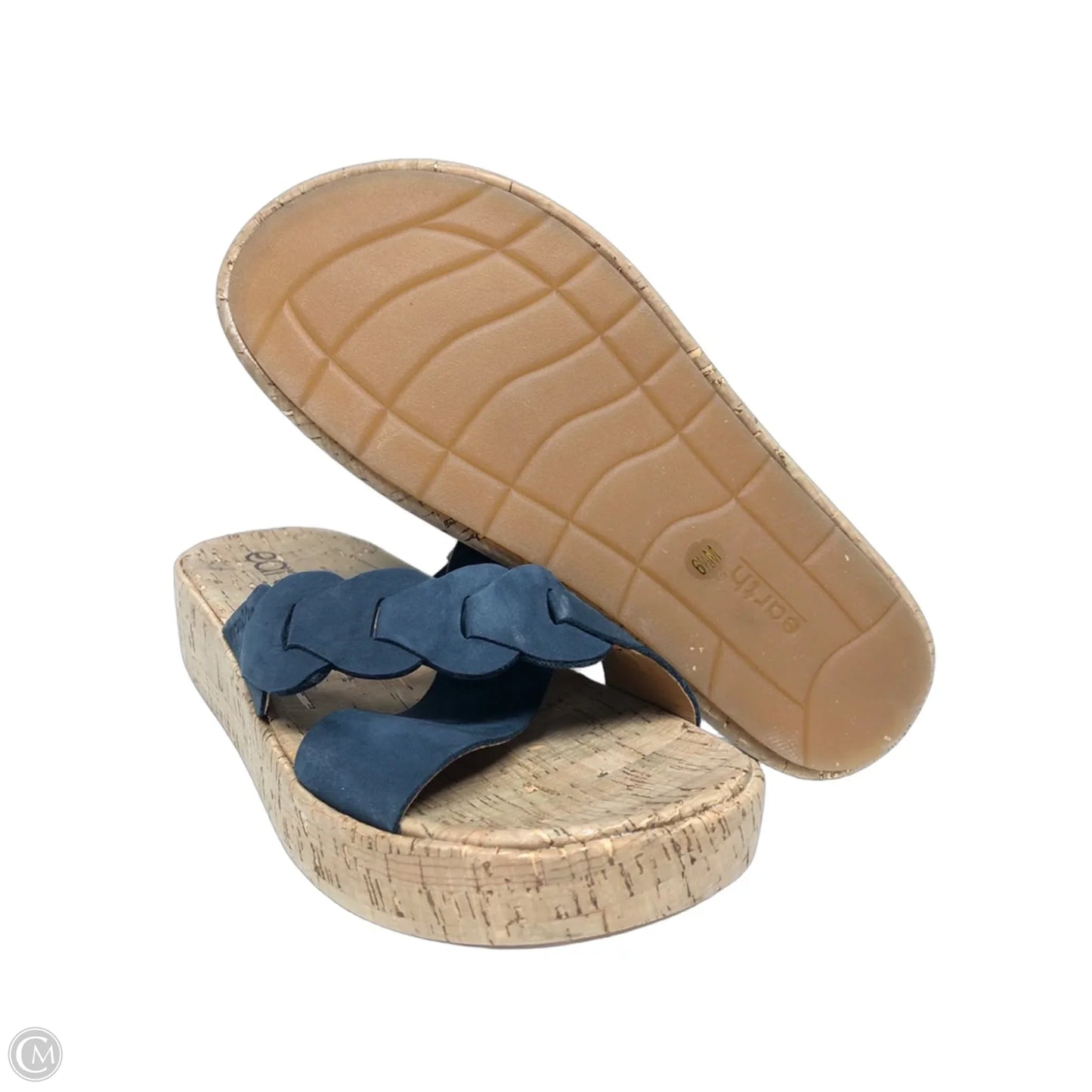Sandals Heels Wedge By Earth In Blue, Size: 6.5