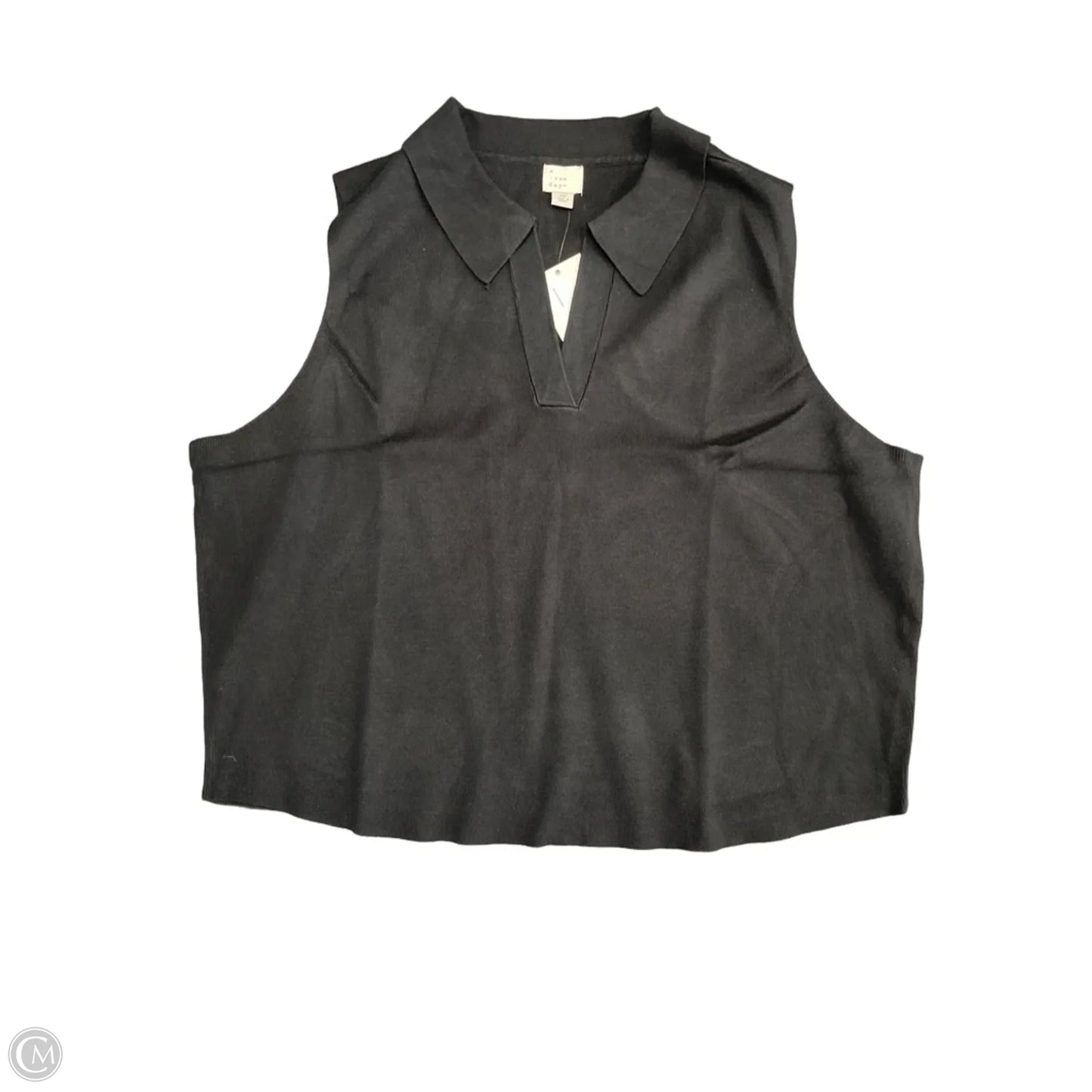 Top Sleeveless By A New Day In Black, Size: 2x
