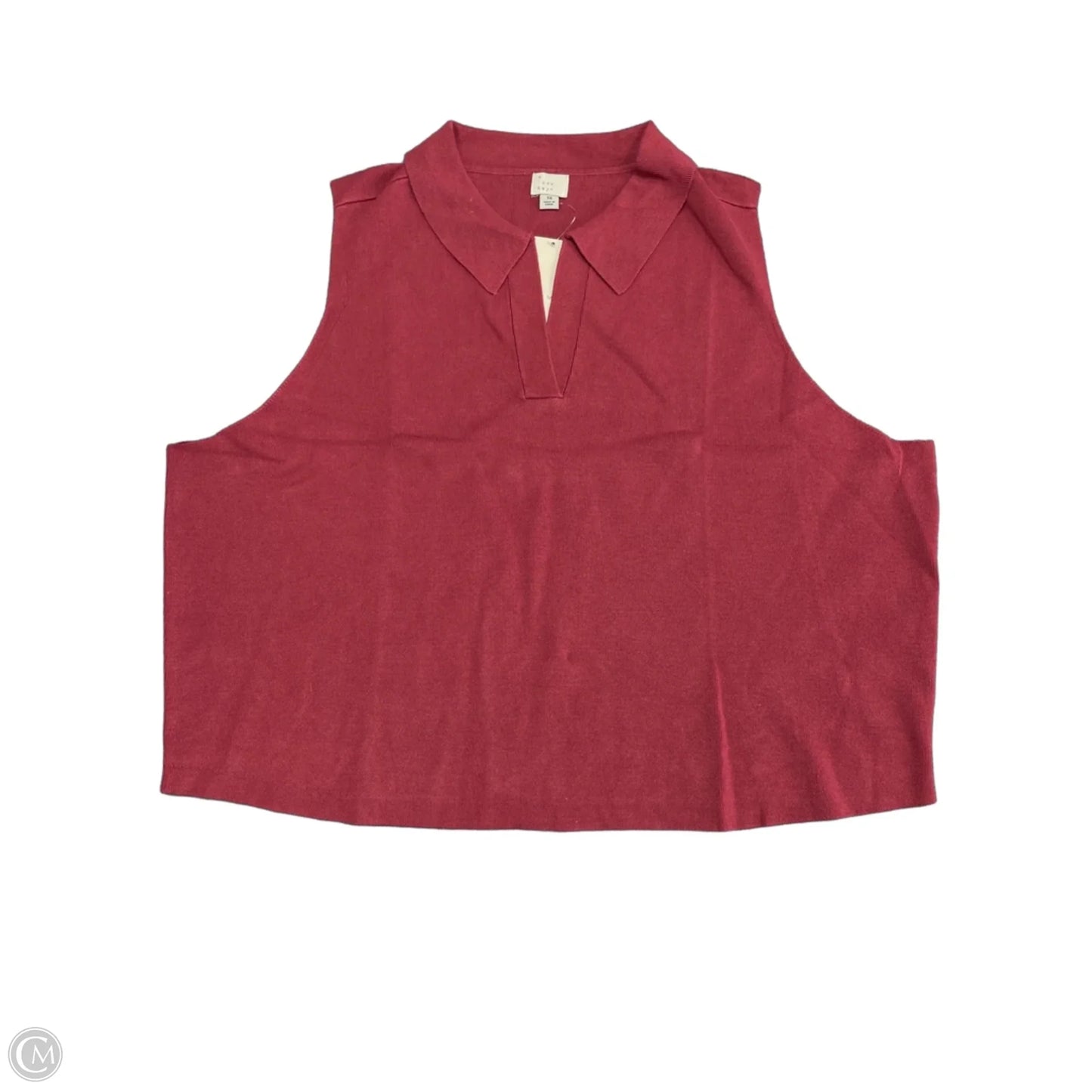 Top Sleeveless By A New Day In Maroon, Size: 3x