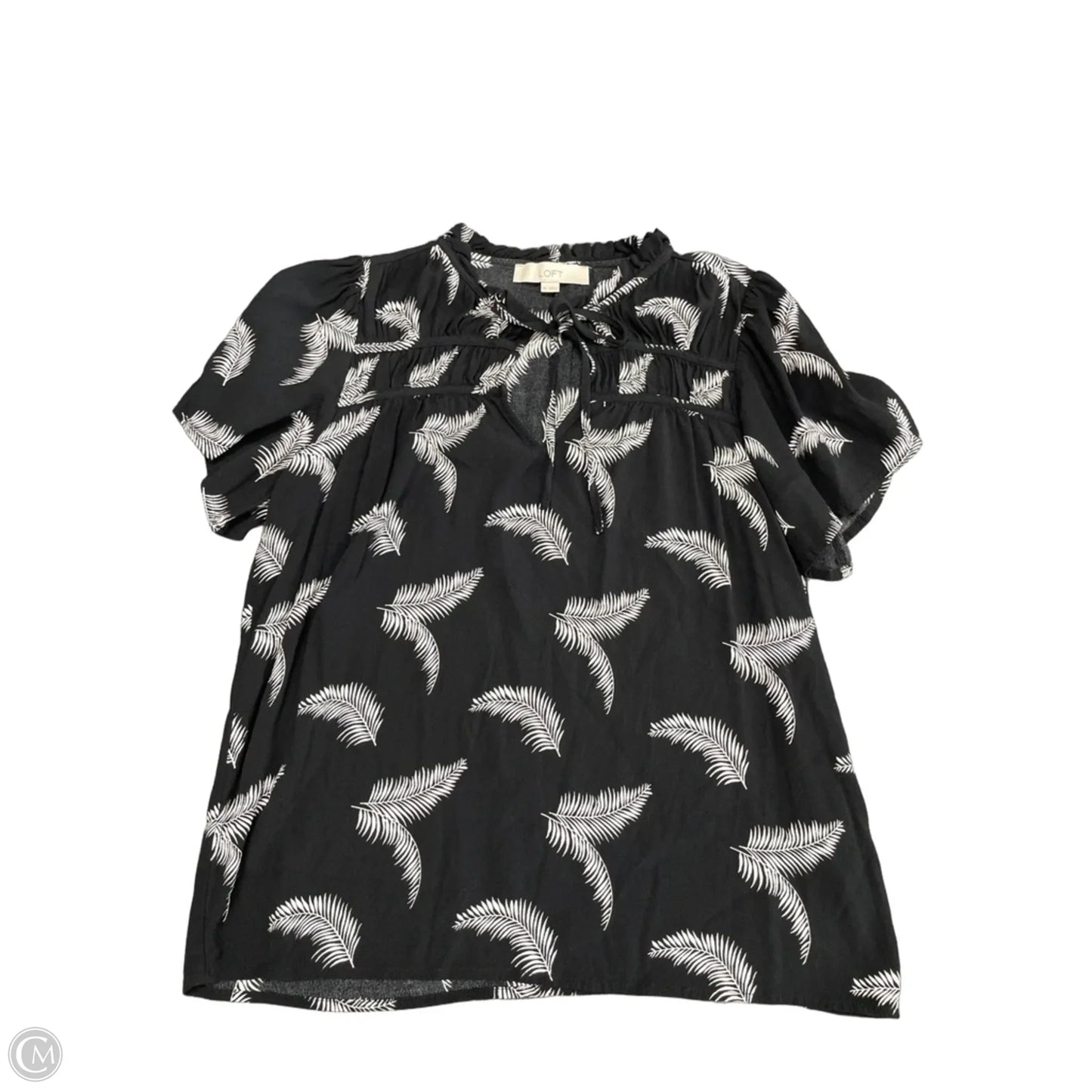 Top Short Sleeve By Loft In Black, Size: Xs