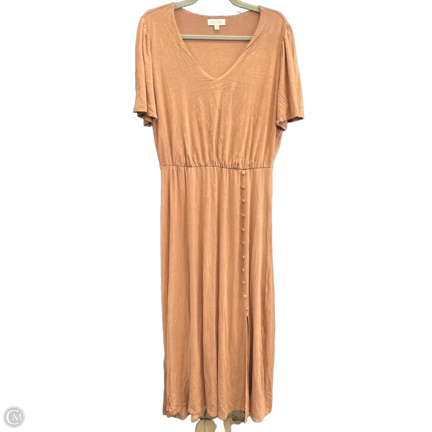 Dress Casual Midi By Cme In Brown, Size: Xl