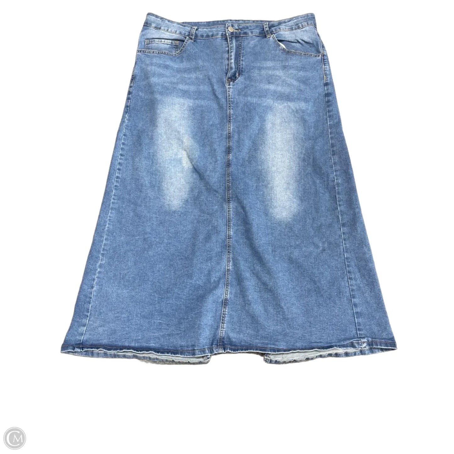 Skirt Midi By Cme In Blue Denim, Size: 3x