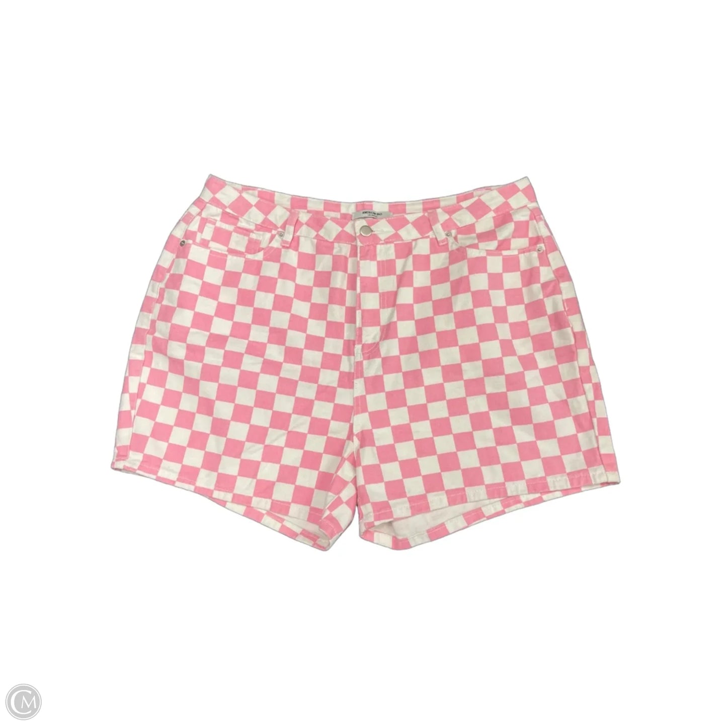 Shorts By American Bazi In Pink & White, Size: 1x