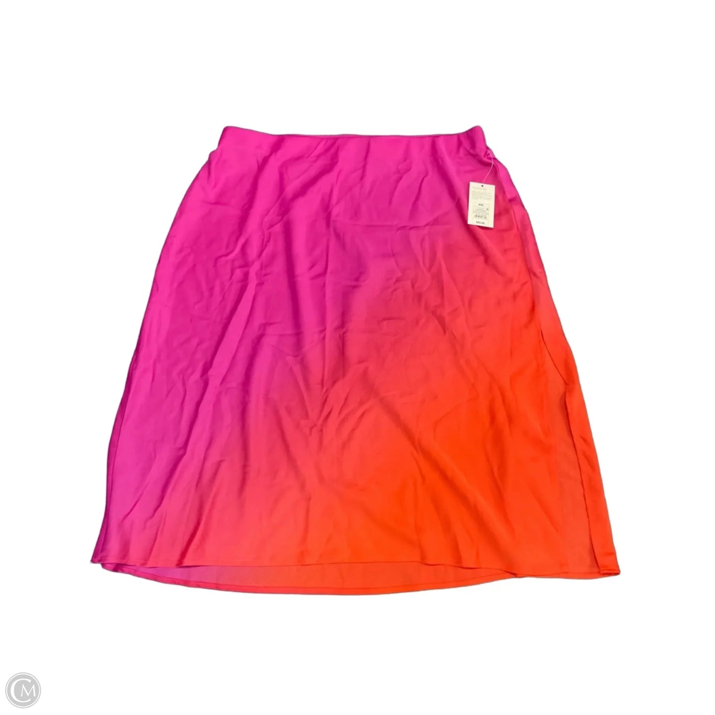 Skirt Midi By A New Day In Orange & Pink, Size: Xxl