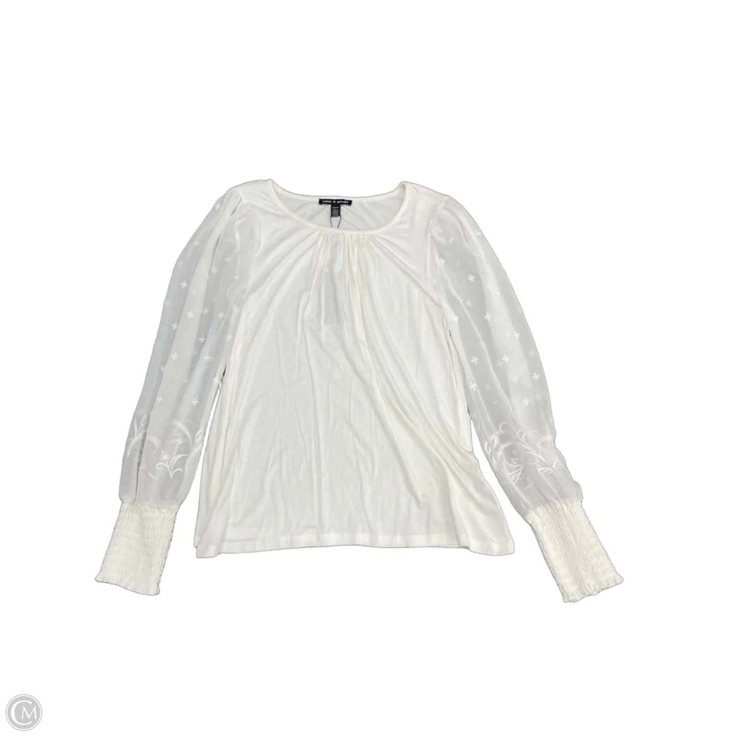 Top Long Sleeve By Cable And Gauge In White, Size: M