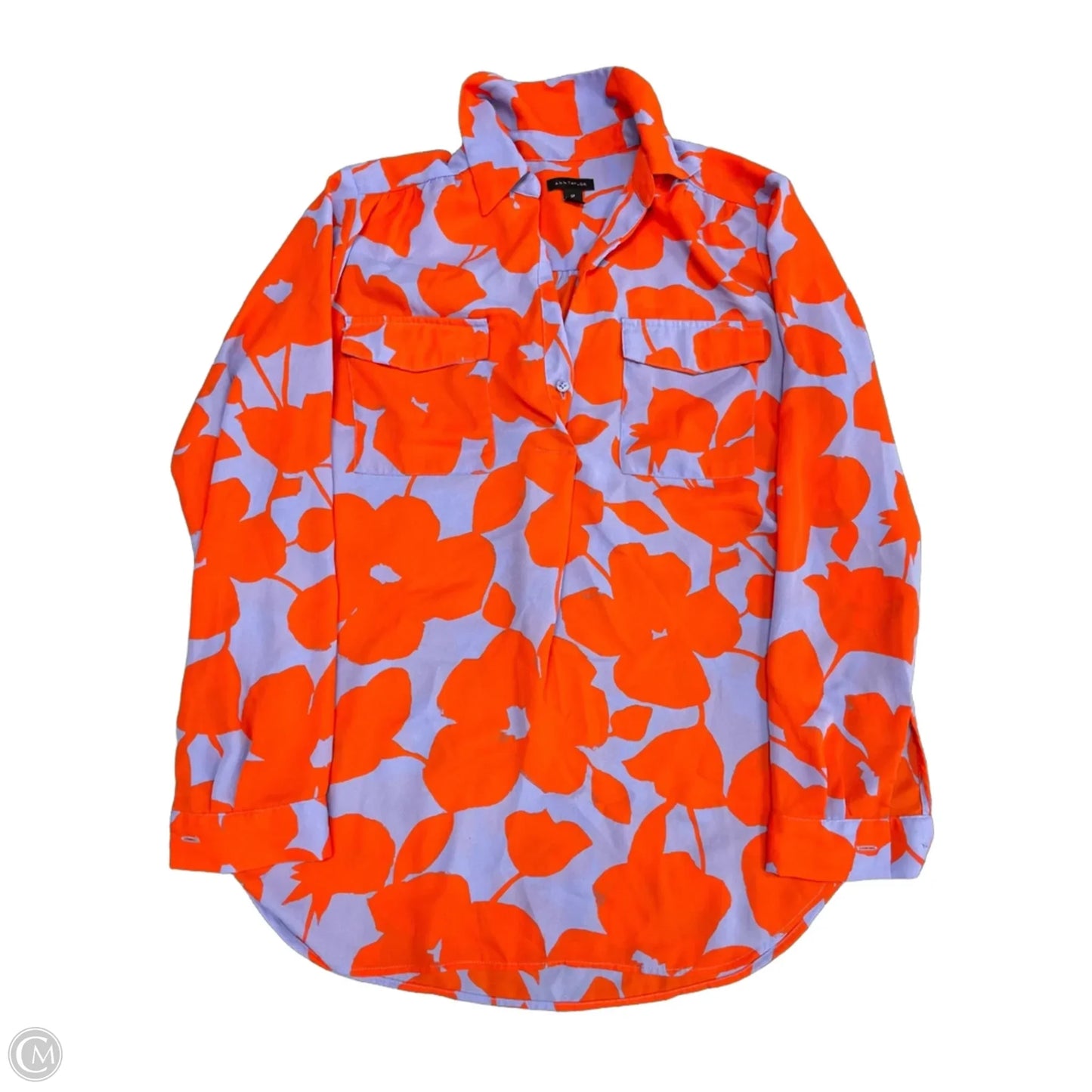 Top Long Sleeve By Ann Taylor In Blue & Orange, Size: Sp