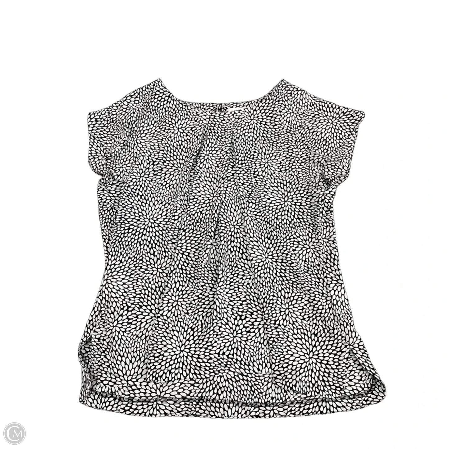 Top Short Sleeve By Liz Claiborne In Black & White, Size: Xl