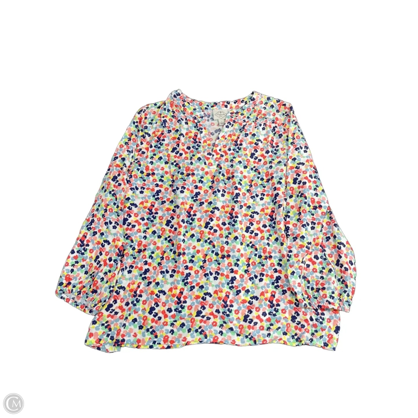 Top Long Sleeve By St Johns Bay In Floral Print, Size: L